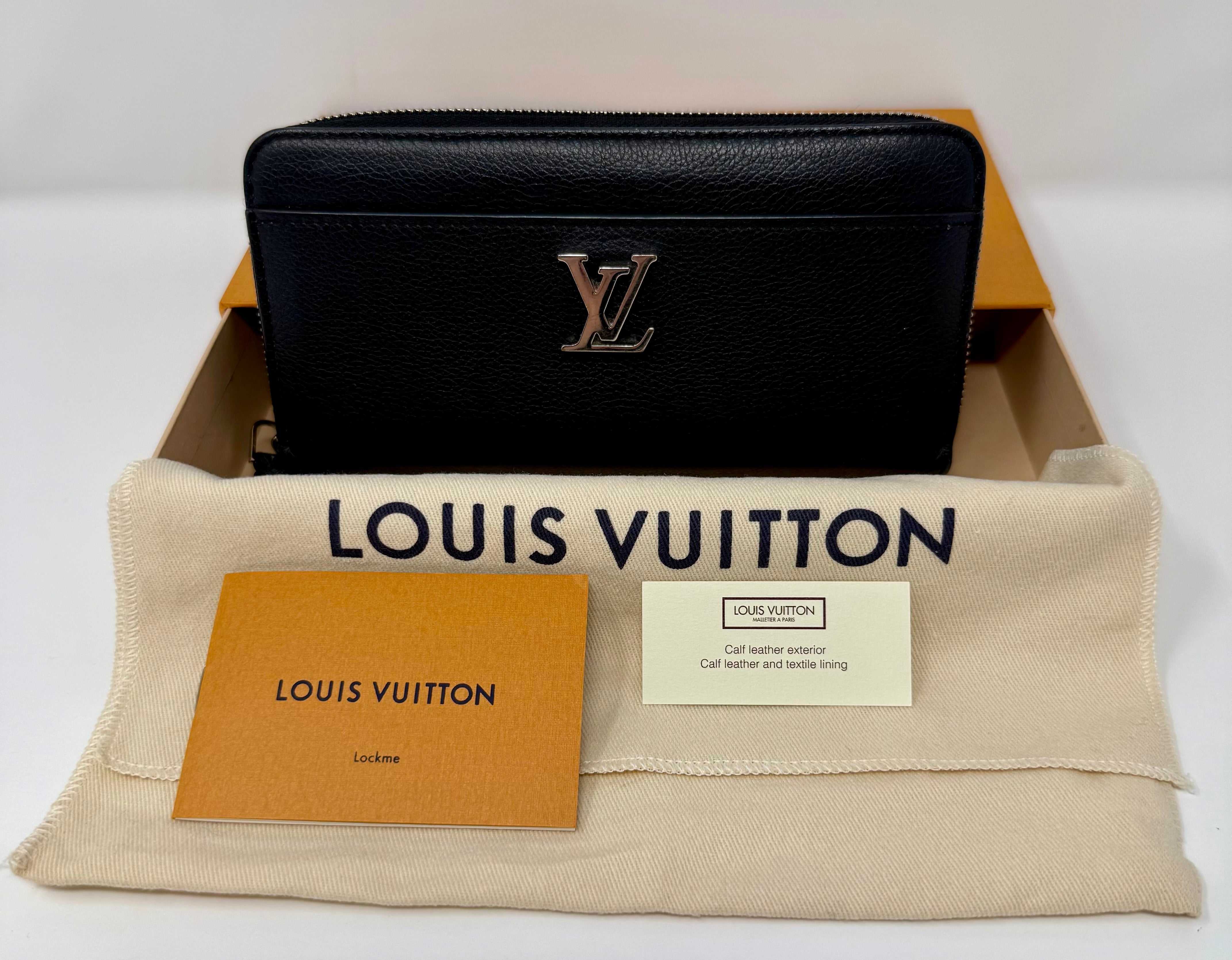 Louis Vuitton Lockme Zippy Wallet – Noir Black Calfskin, UB0129 (2019), Full Set