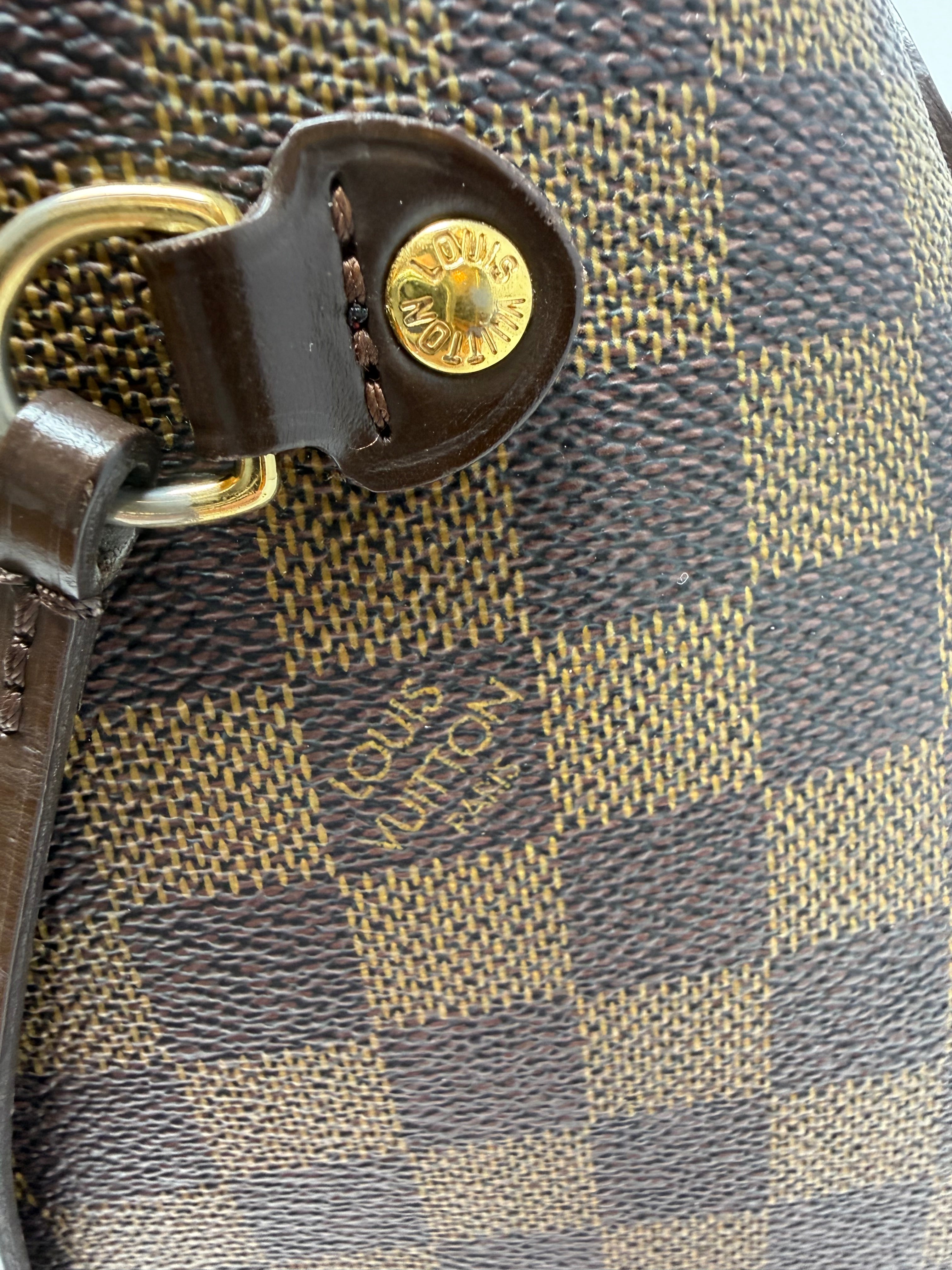 Louis Vuitton Neverfull MM Damier Ebene Tote Bag, Red Interior, 2008