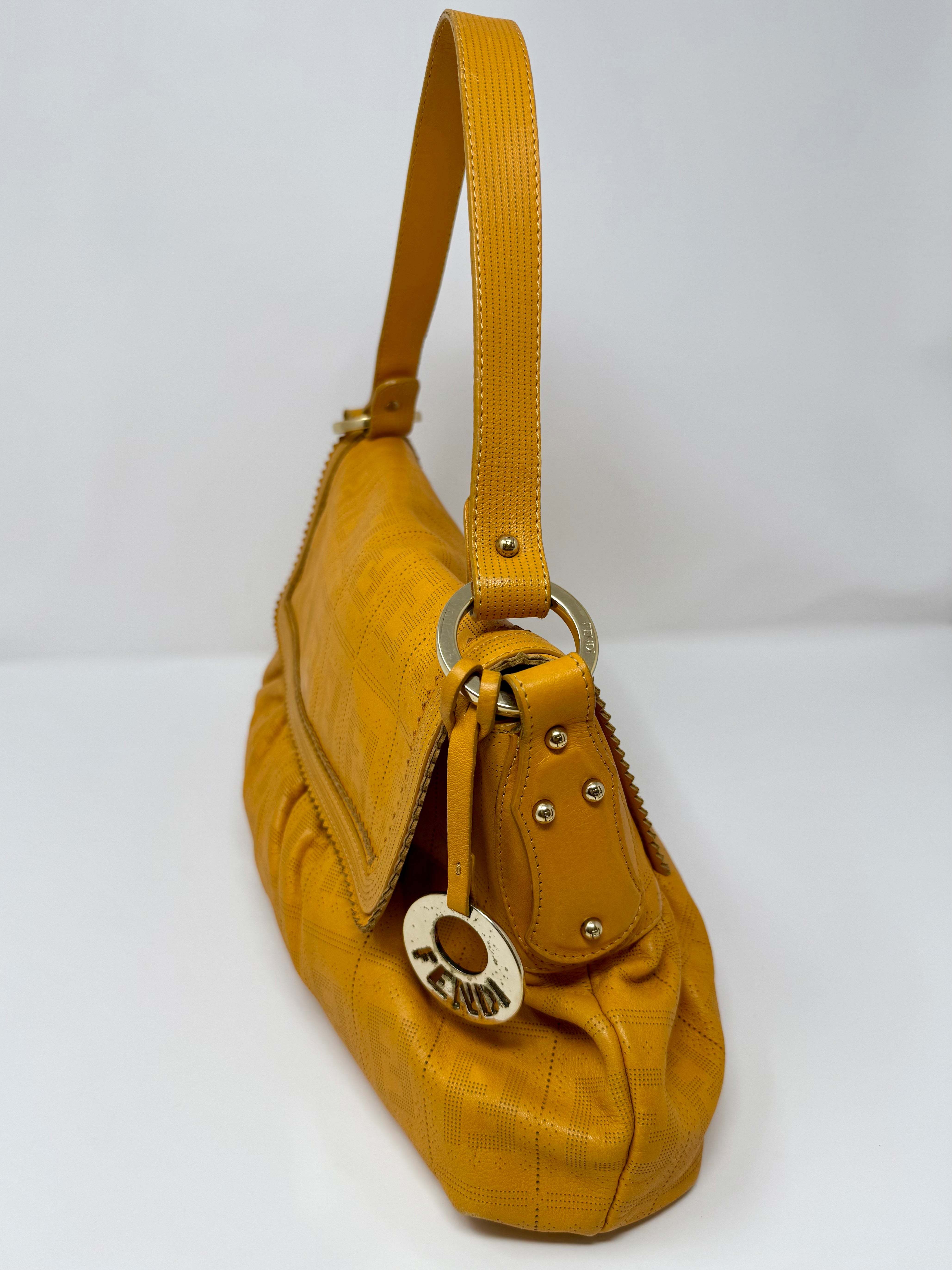 FENDI Perforated Leather Chef Hobo – Sunshine Orange, Vintage