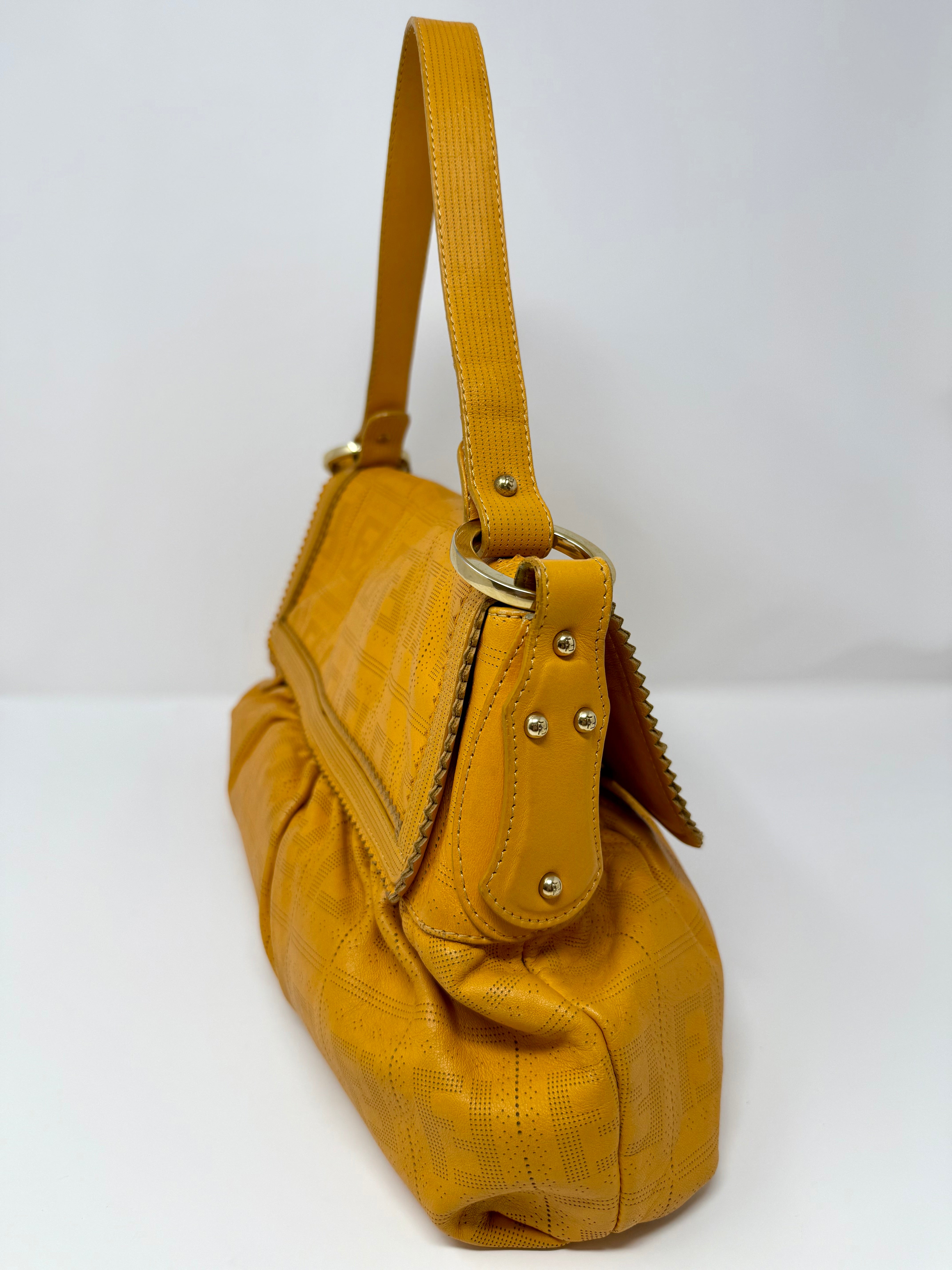 FENDI Perforated Leather Chef Hobo – Sunshine Orange, Vintage