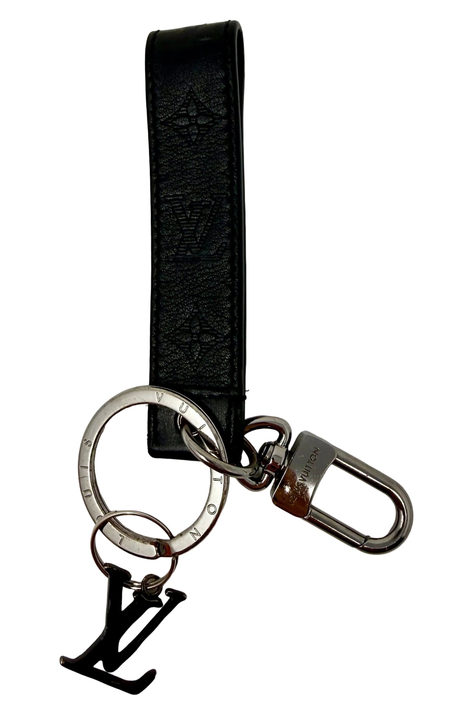 Louis Vuitton LV Shadow Dragonne Key Holder & Bag Charm – (M01298) Black, Full Set