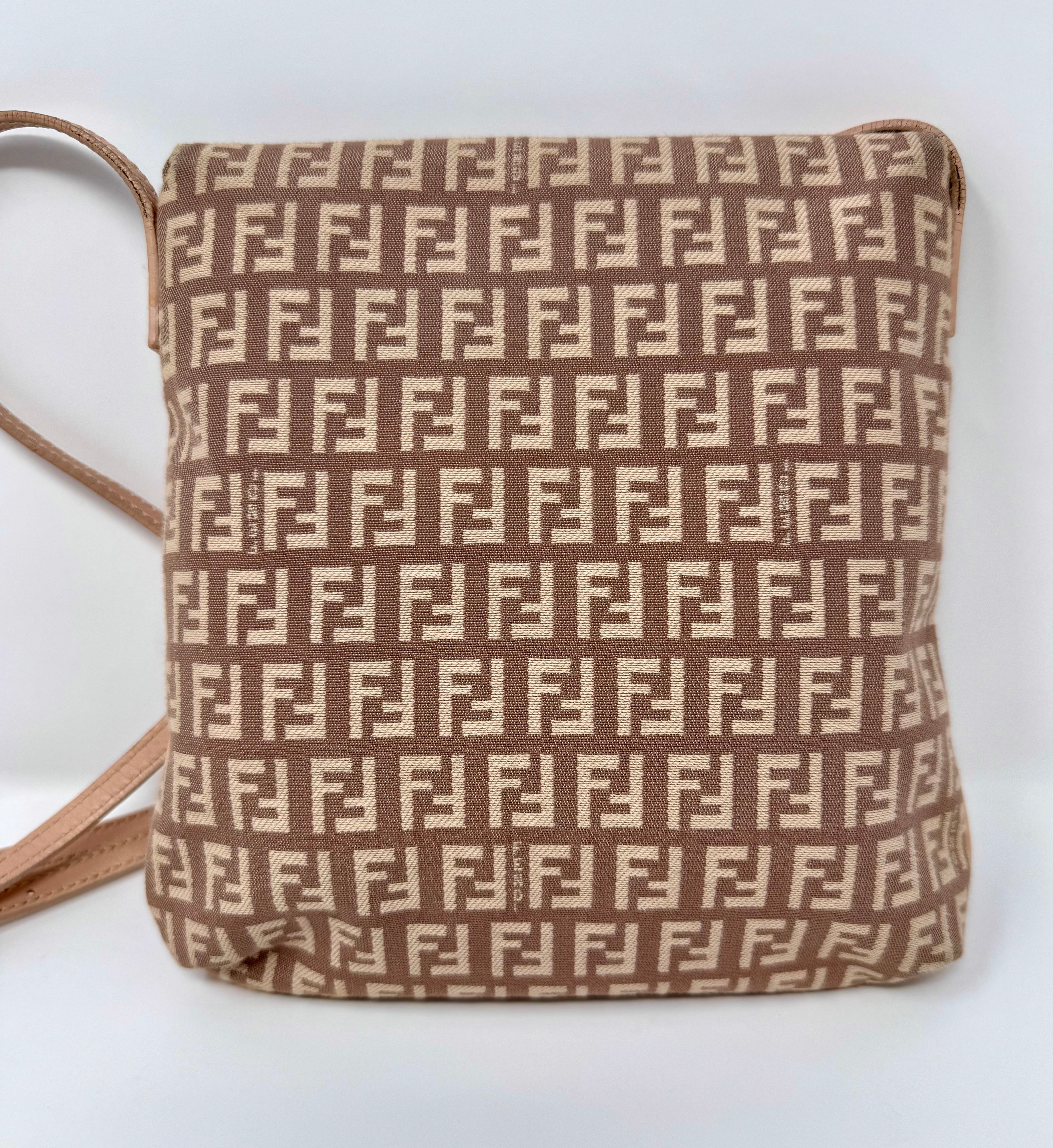 Fendi Vintage Zucchino FF Canvas Crossbody Bag