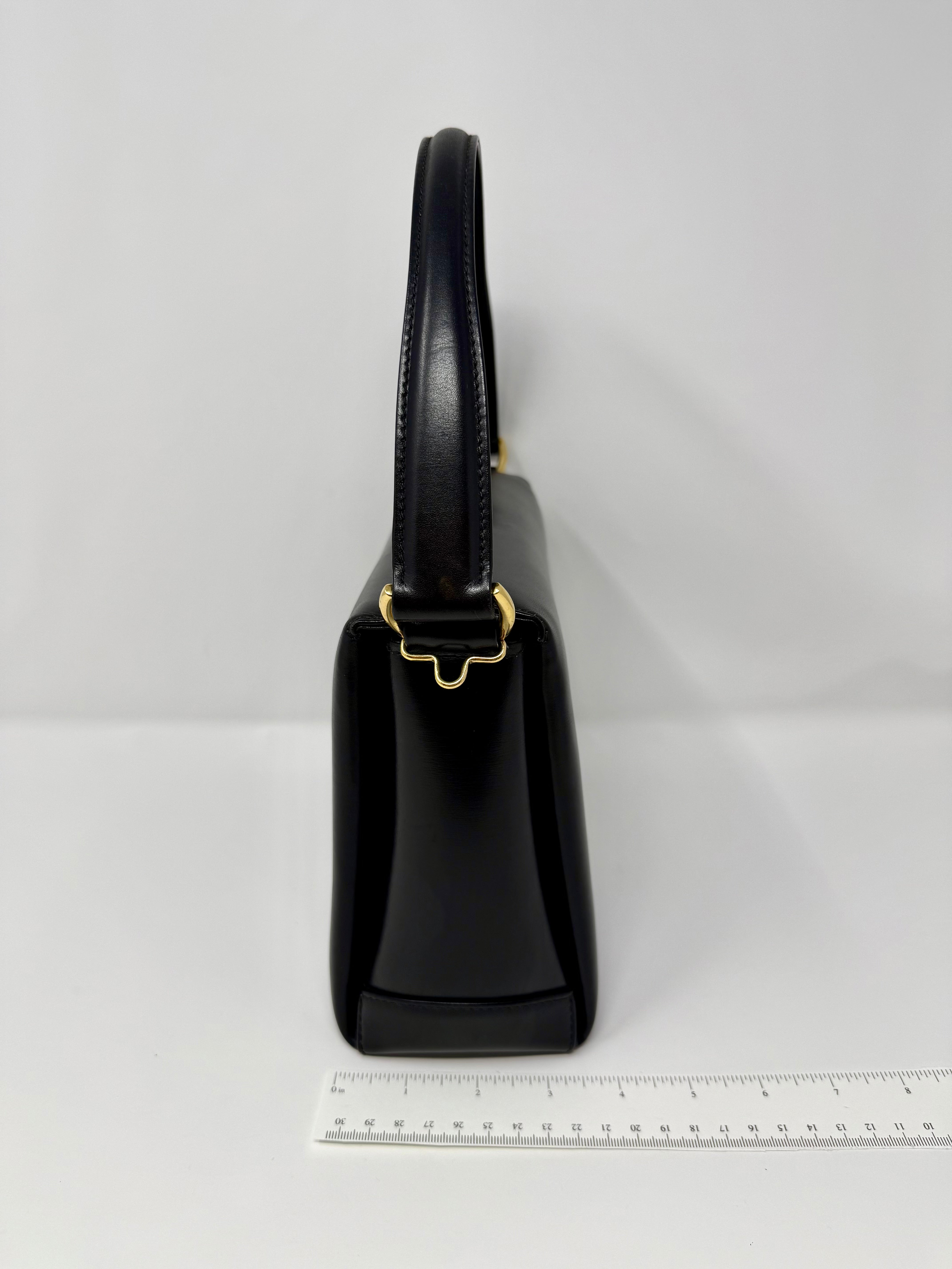 Vintage Gucci Bamboo 2-Way Top Handle Bag Black Leather