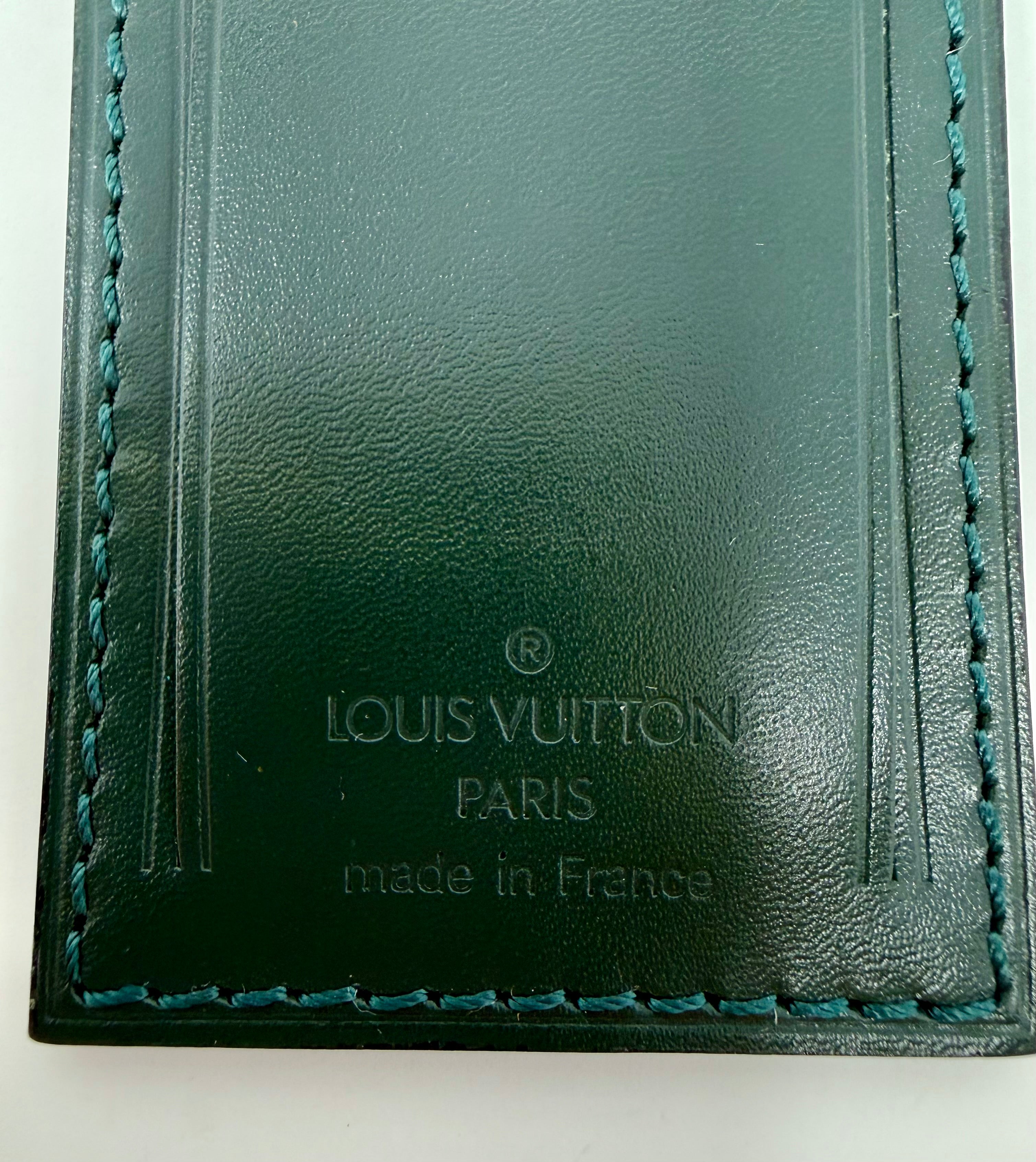 Louis Vuitton Calfskin Luggage Tag – Borneo Green, Like New