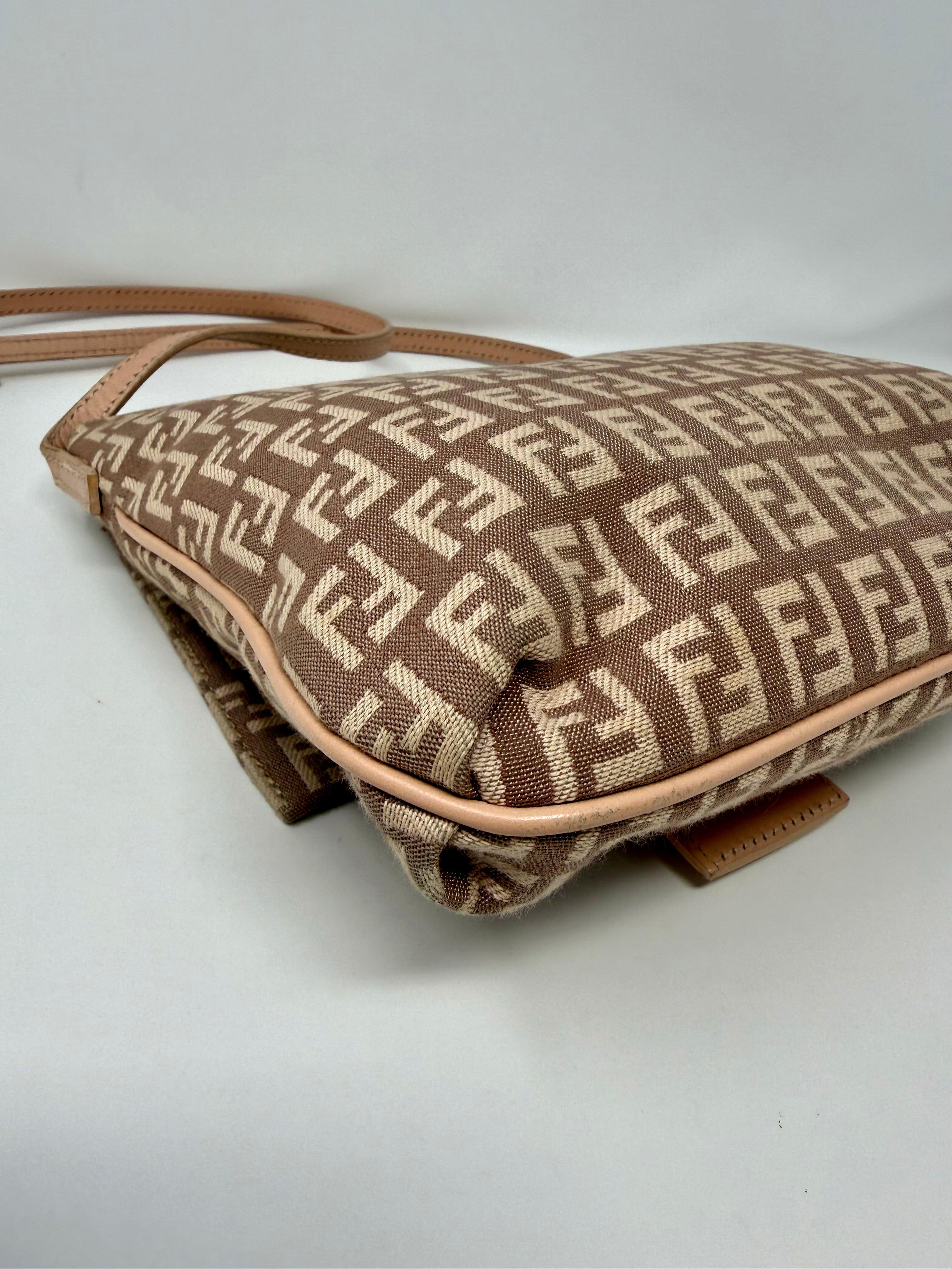 Fendi Vintage Zucchino FF Canvas Crossbody Bag