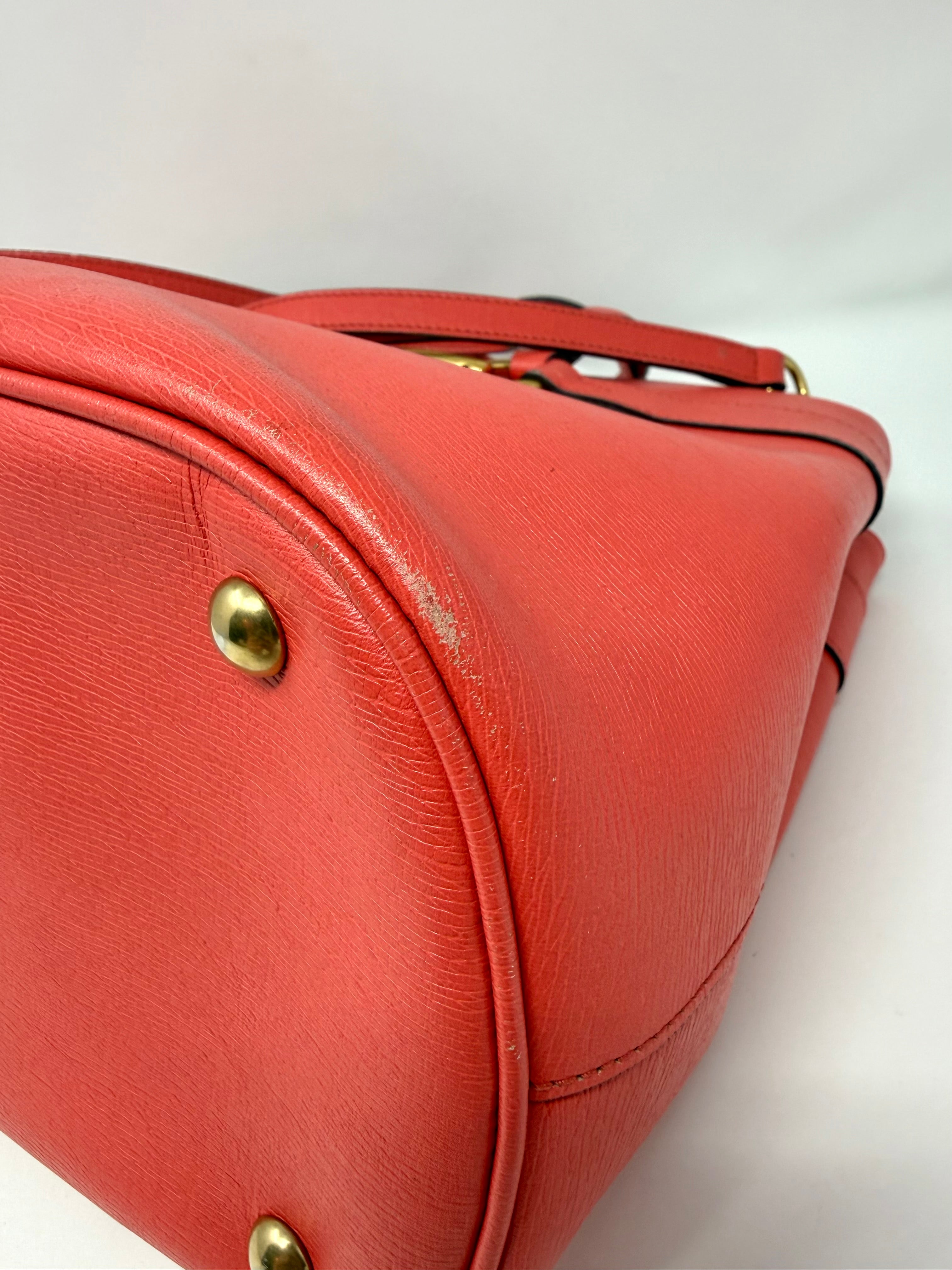 Gucci Bright Bit Medium Leather Tote in Coral