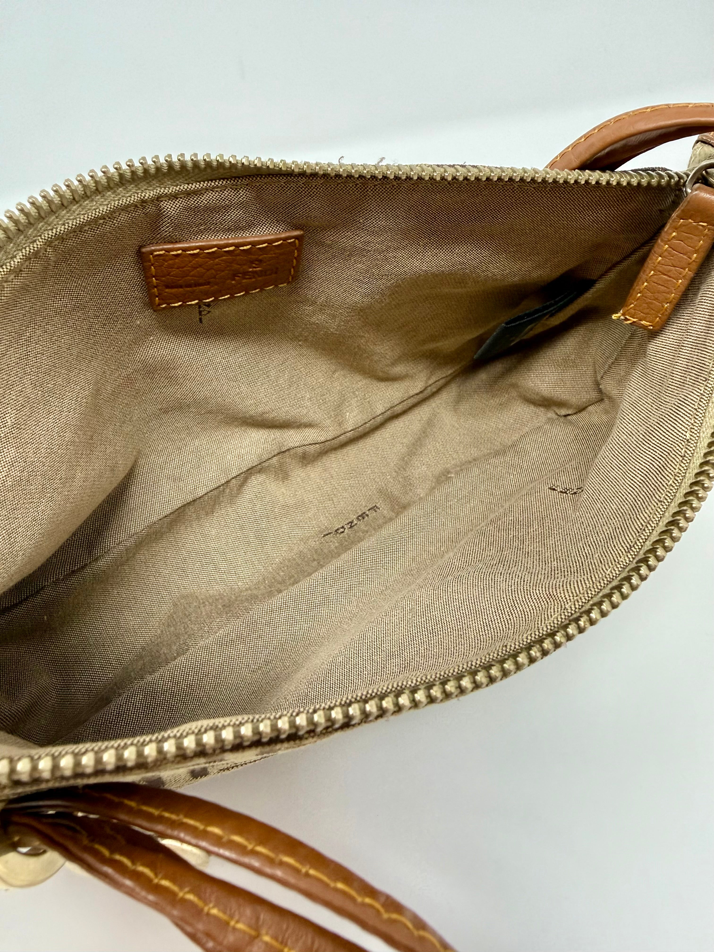 Vintage Y2K Fendi Zucchino Triple-Strap Pochette Shoulder Bag