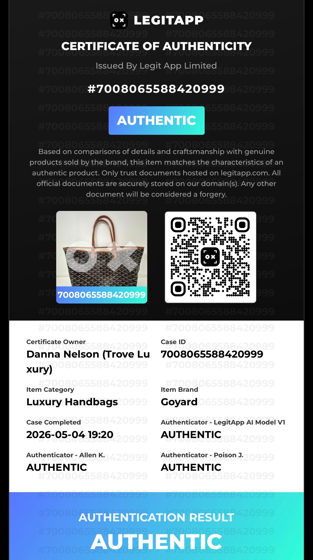Goyard St. Louis PM Tote – Black Gold with Attached Pouch