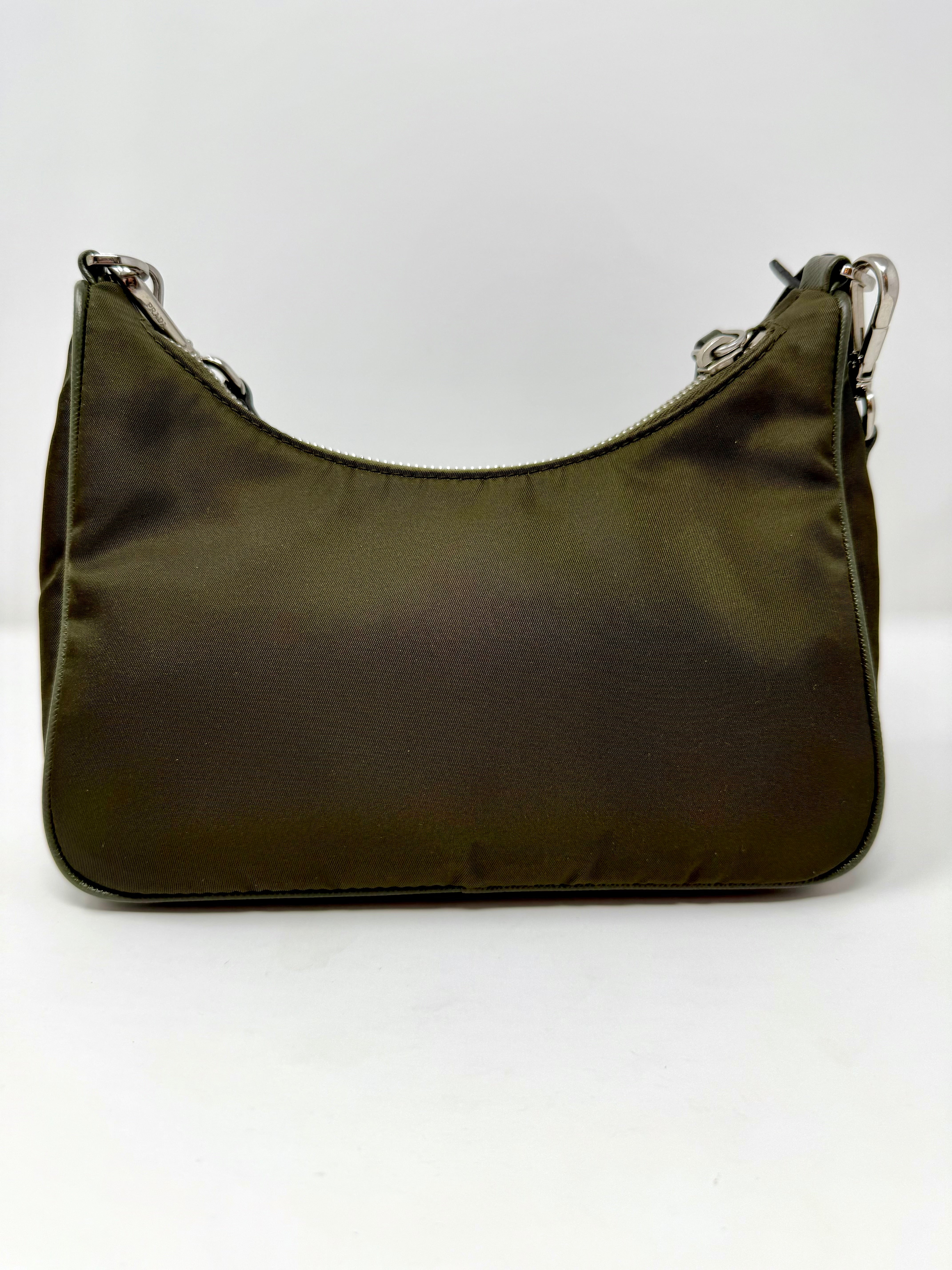 Prada Re-Edition 2005 Nylon Shoulder Bag in Deep Green