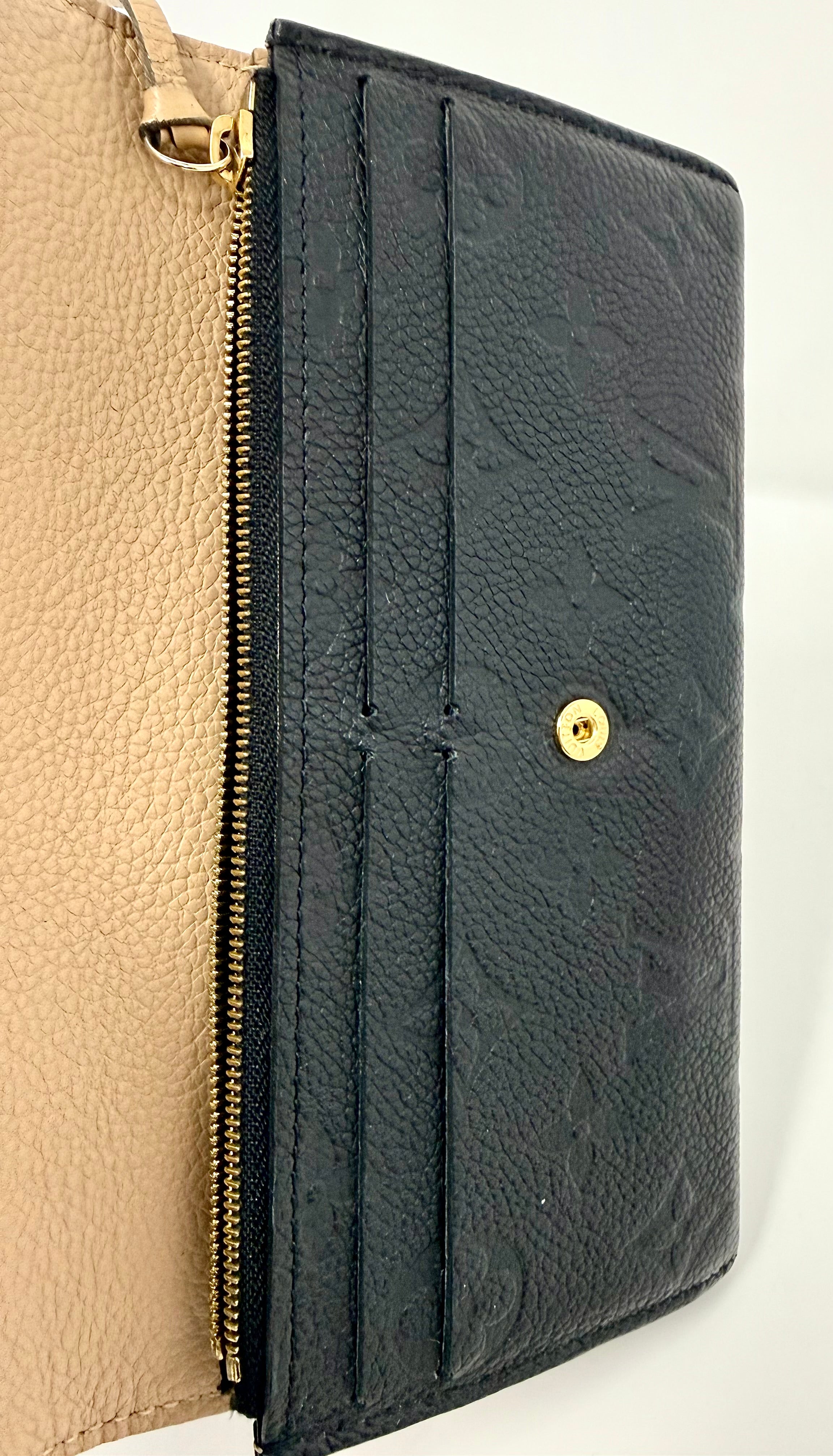 Louis Vuitton Monogram Empreinte Emilie Wallet – Black / Dune, CA4178 (2018)
