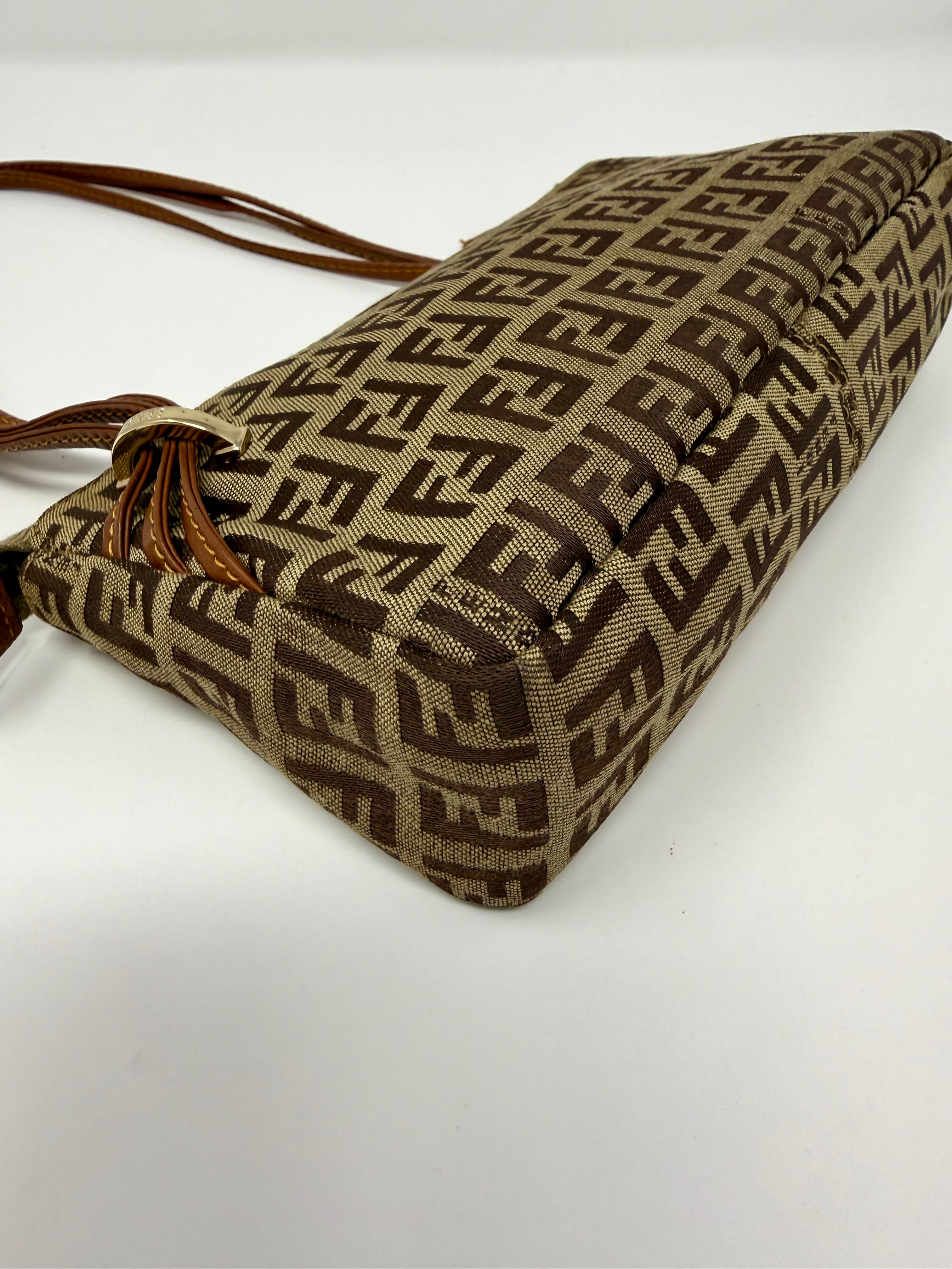 Vintage Y2K Fendi Zucchino Triple-Strap Pochette Shoulder Bag