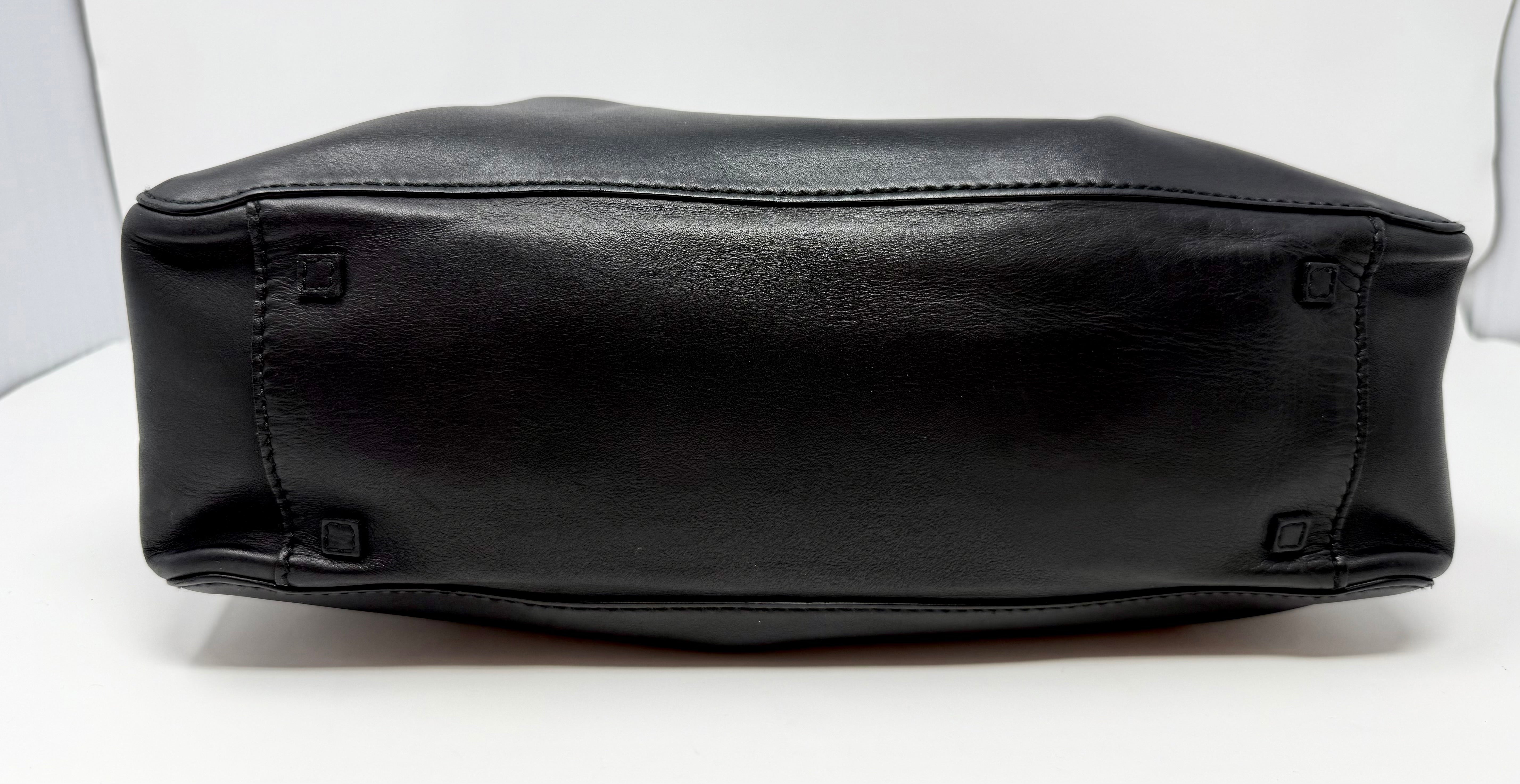 Vintage Gucci Vitello Black Calfskin Tote with Pouch