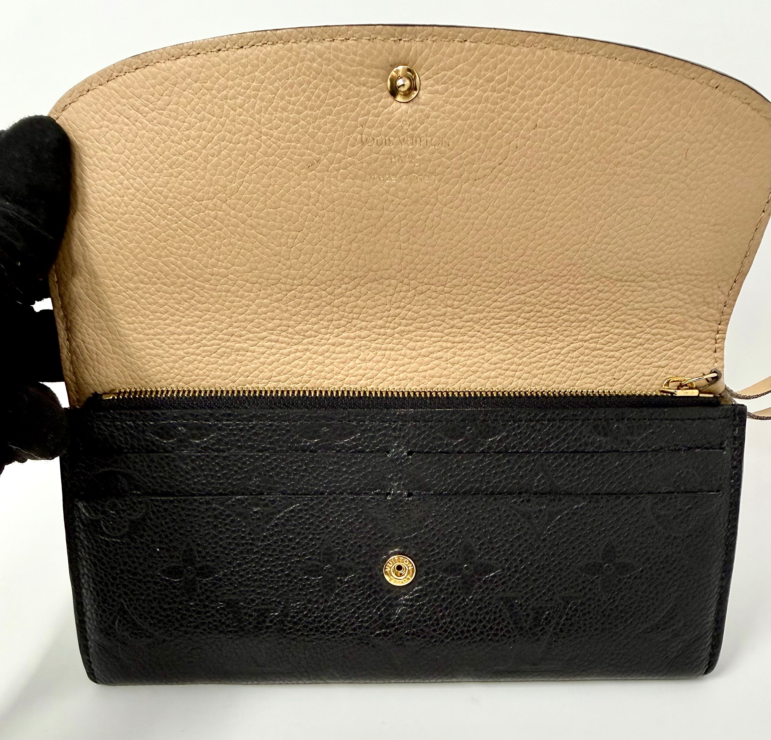 Louis Vuitton Monogram Empreinte Emilie Wallet – Black / Dune, CA4178 (2018)