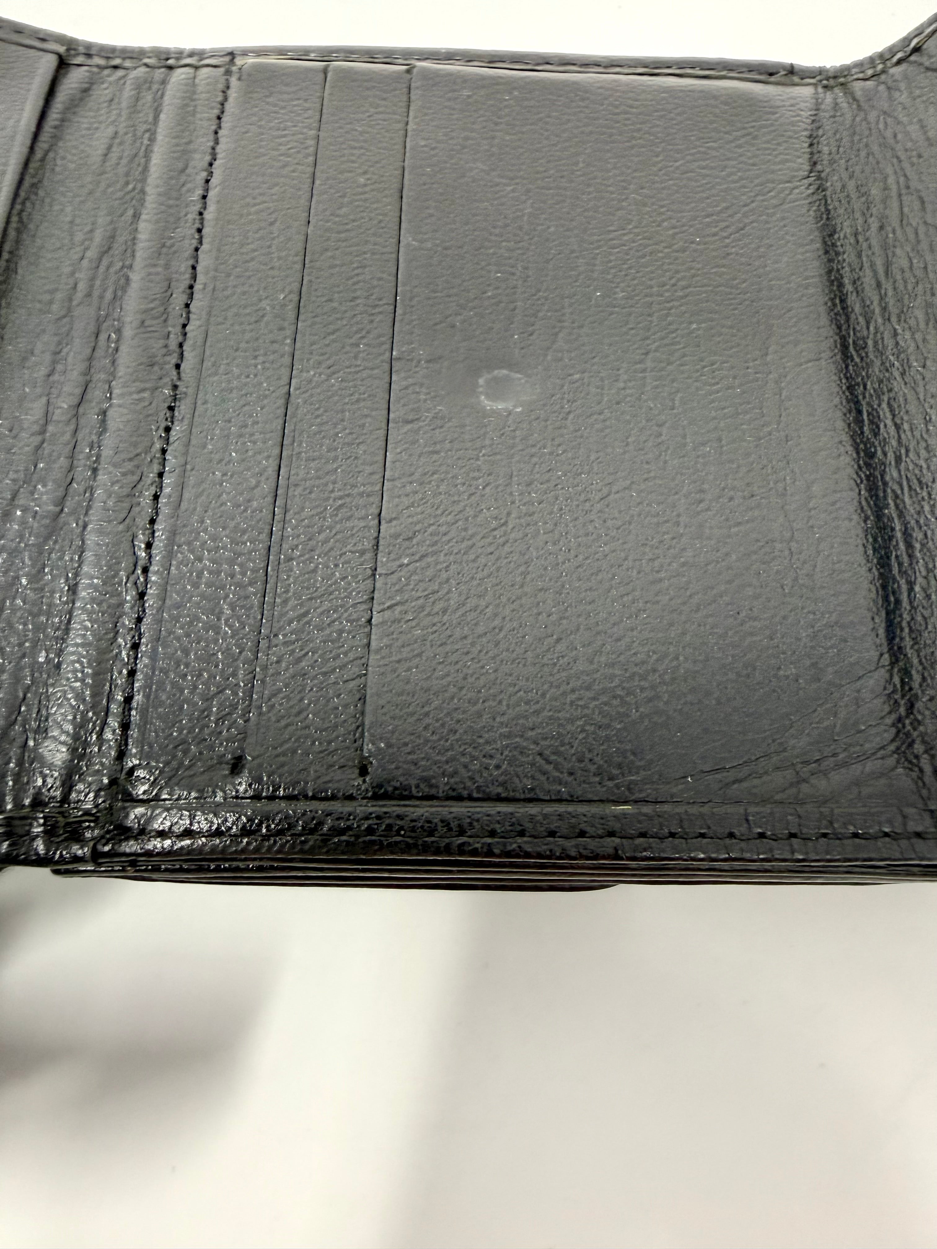 Vintage Chanel Black Caviar Compact Bifold Wallet – Gold CC