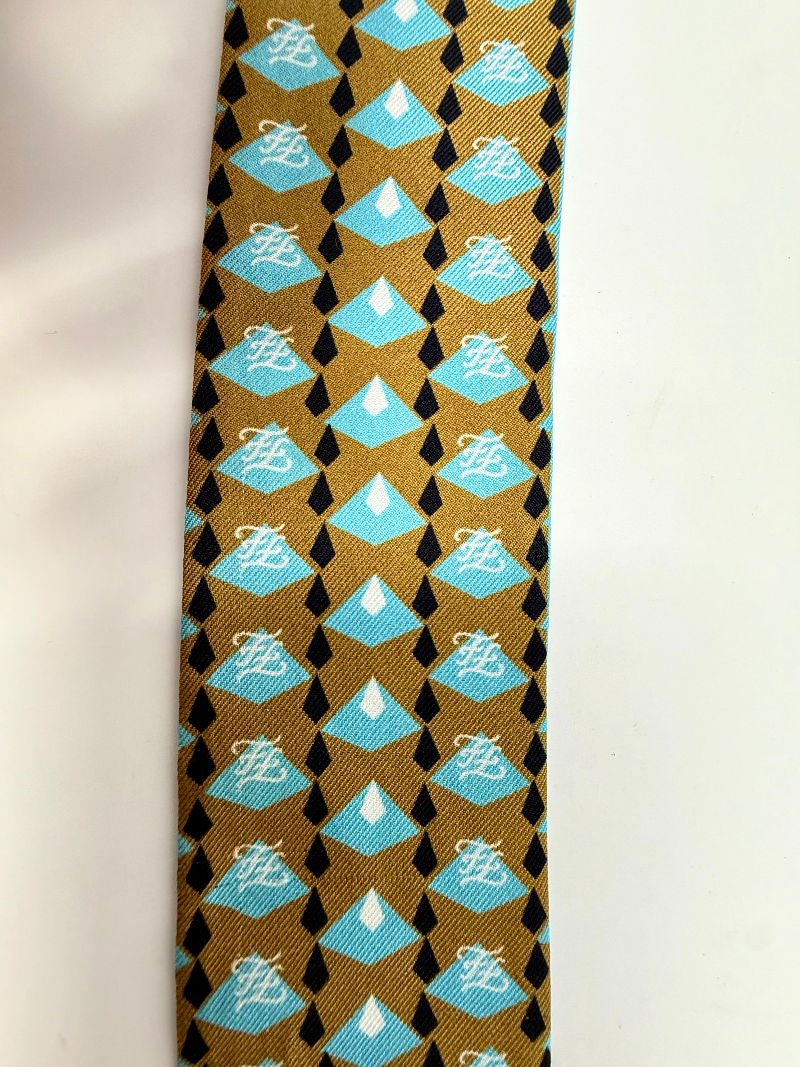 Fendi Graffiti Wrappy Silk Bandeau – Brown & Turquoise