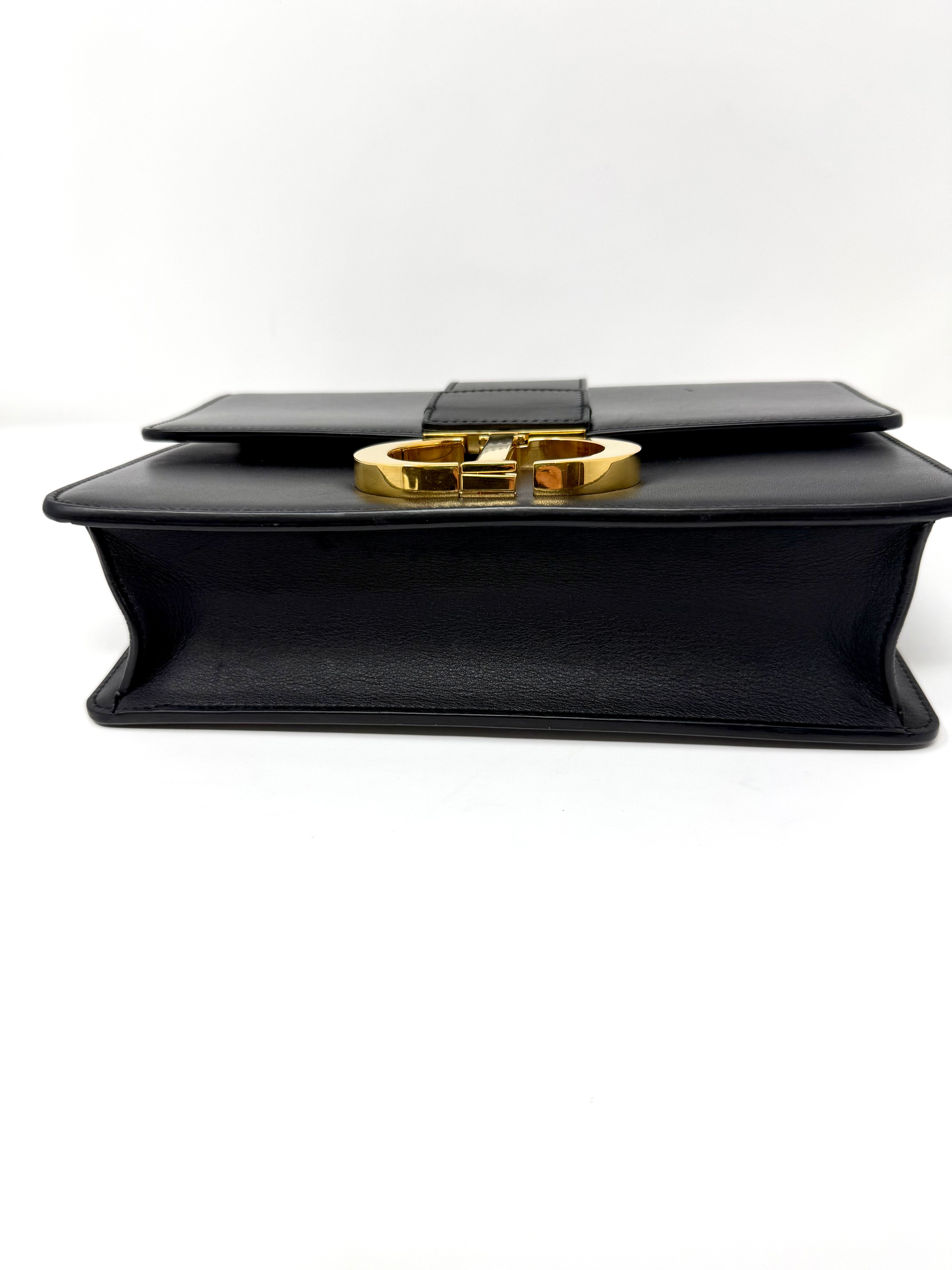 Christian Dior 30 Montaigne Flap Bag – Black Box Calfskin, Gold Hardware