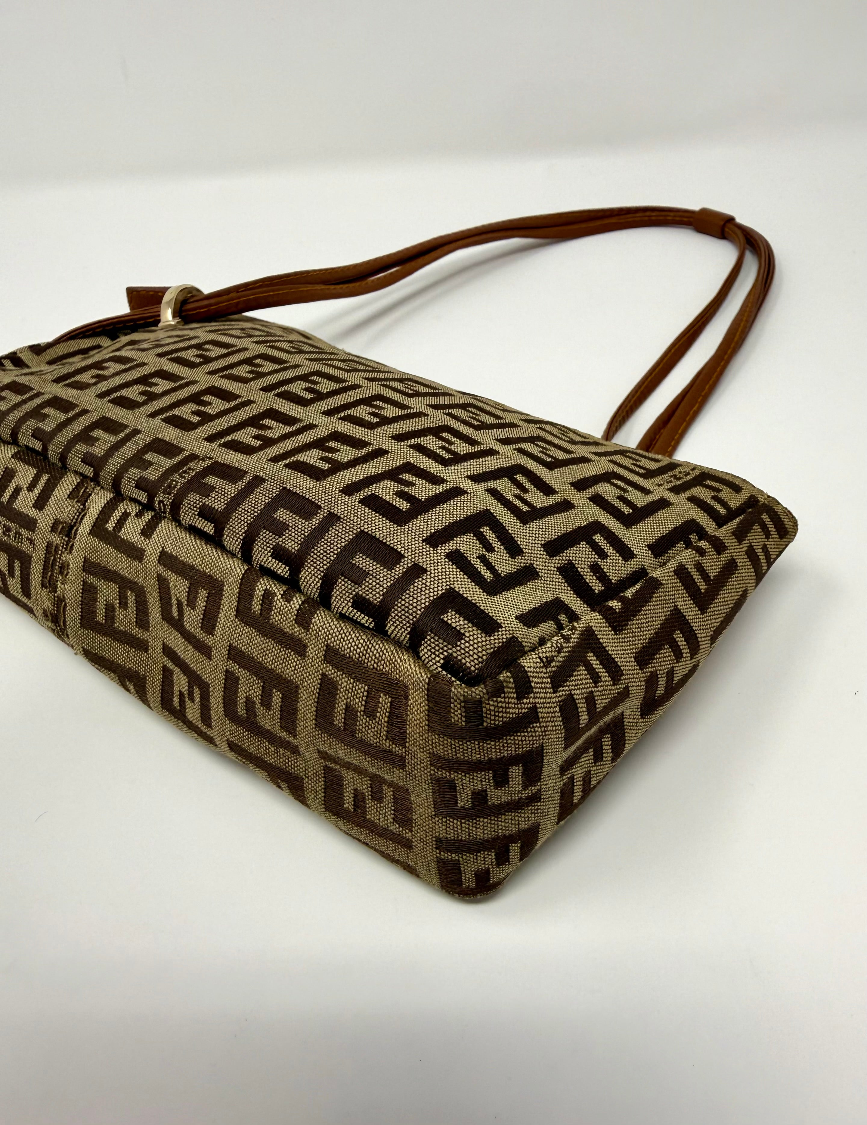 Vintage Y2K Fendi Zucchino Triple-Strap Pochette Shoulder Bag