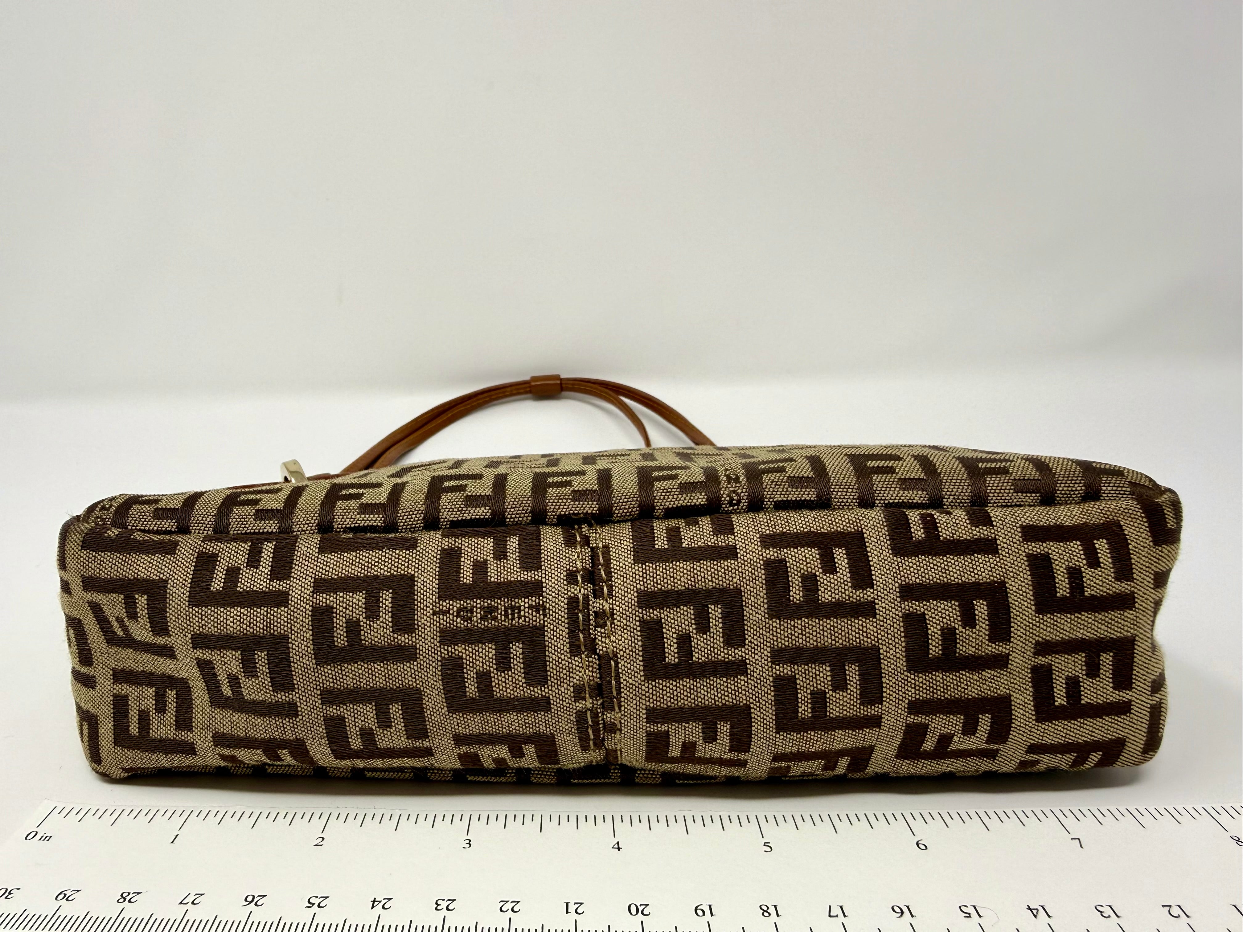 Vintage Y2K Fendi Zucchino Triple-Strap Pochette Shoulder Bag