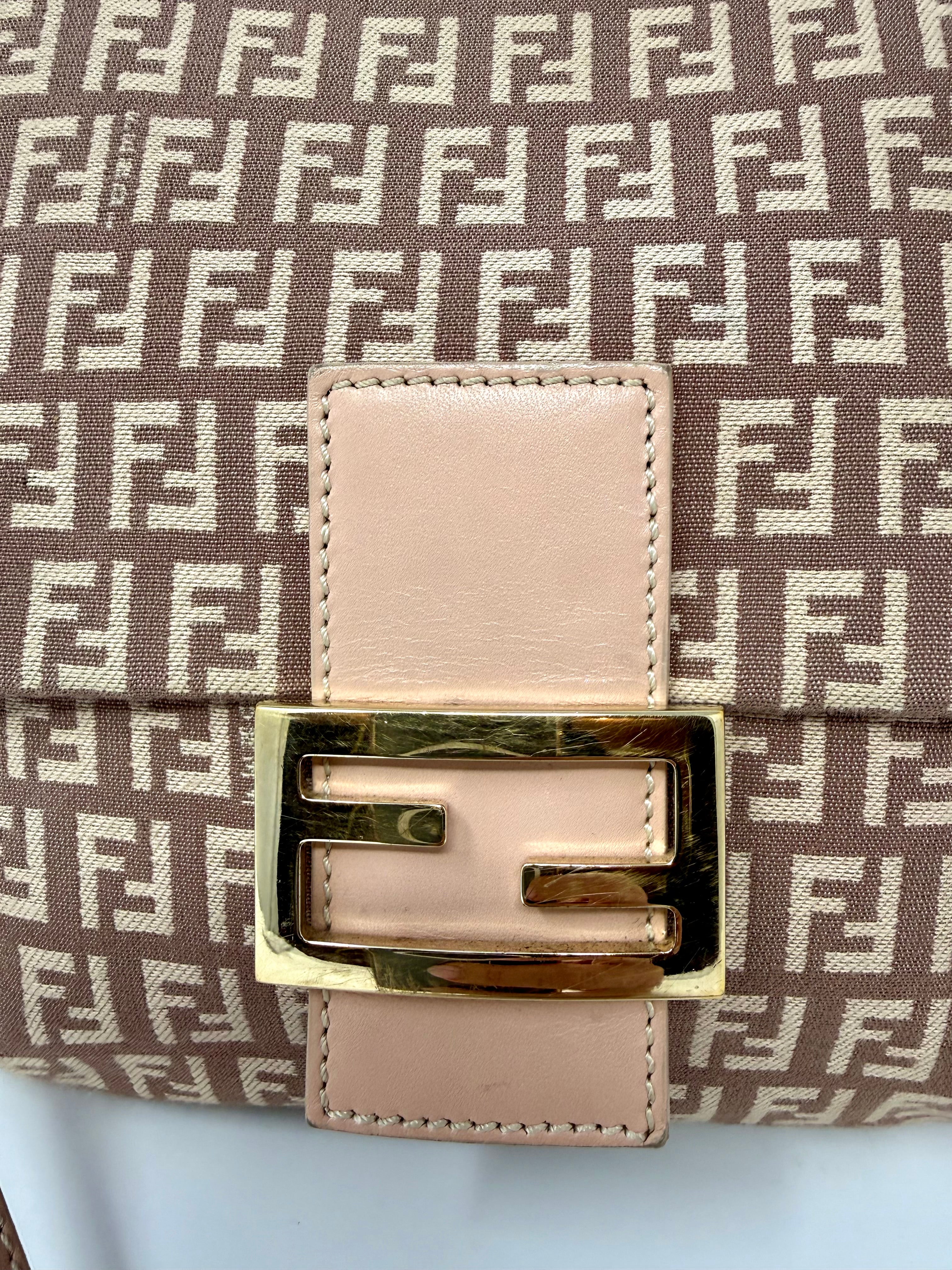 Fendi Vintage Zucchino FF Canvas Crossbody Bag