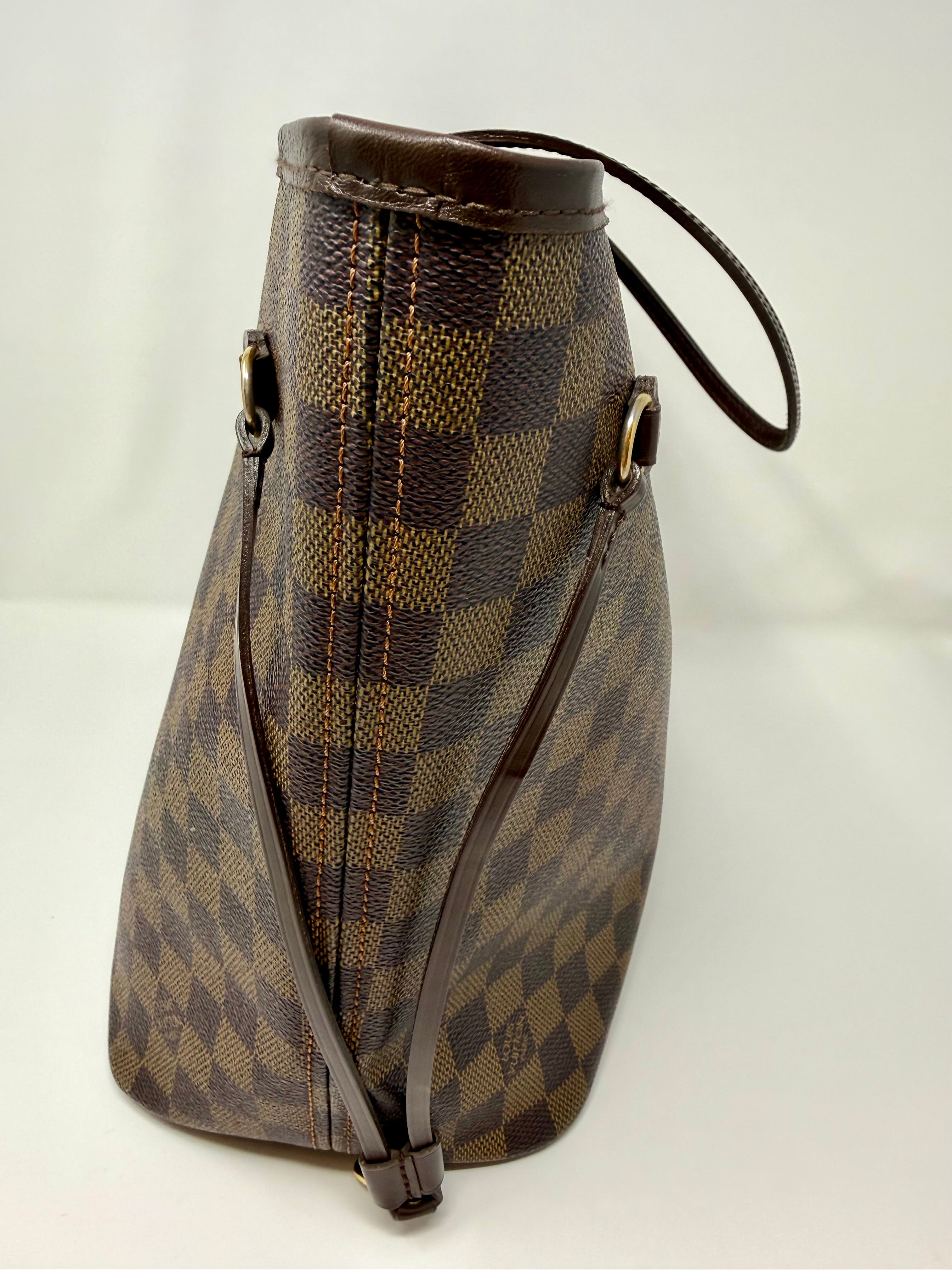 Louis Vuitton Neverfull MM Damier Ebene Tote Bag, Red Interior, 2008