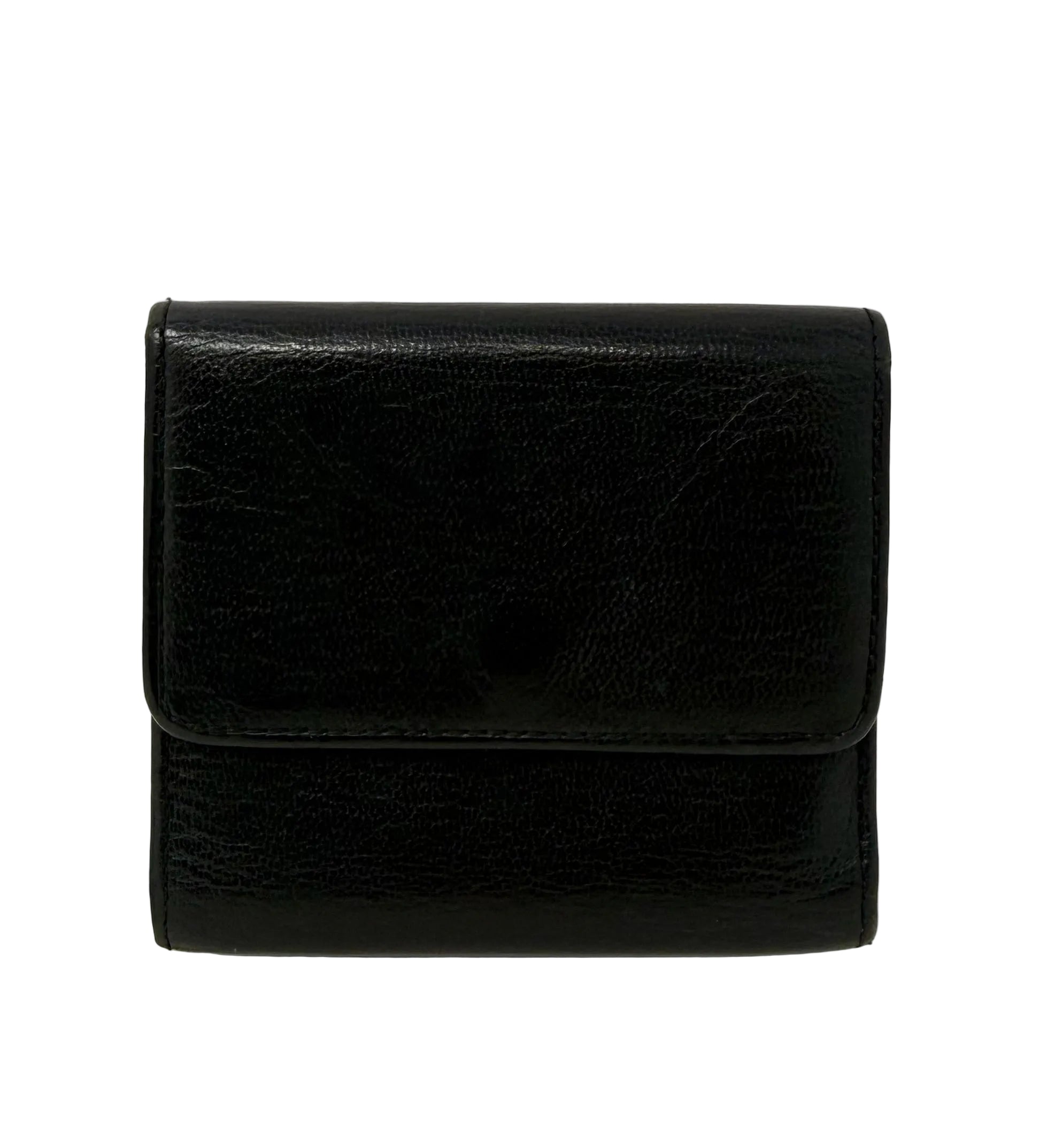Vintage Chanel Black Caviar Compact Bifold Wallet – Gold CC