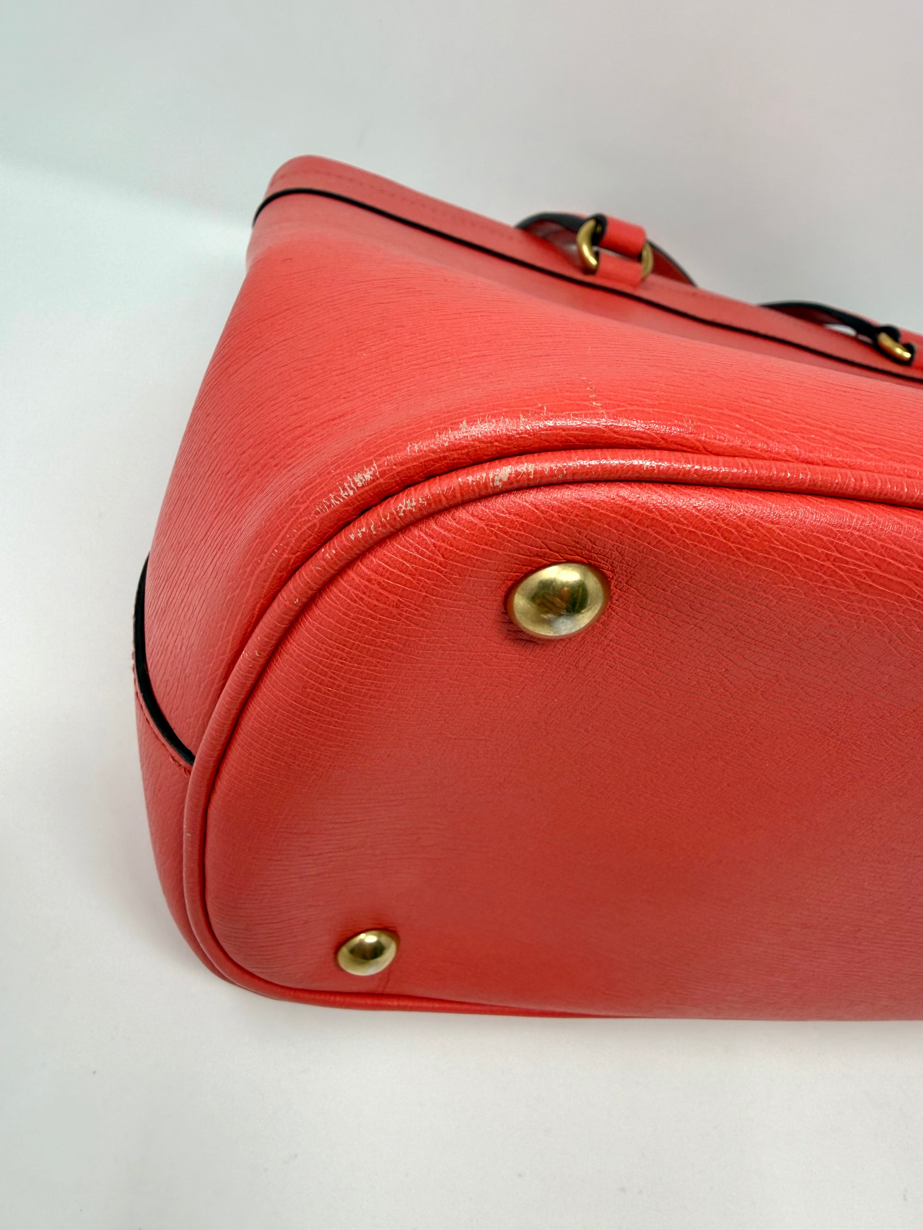 Gucci Bright Bit Medium Leather Tote in Coral
