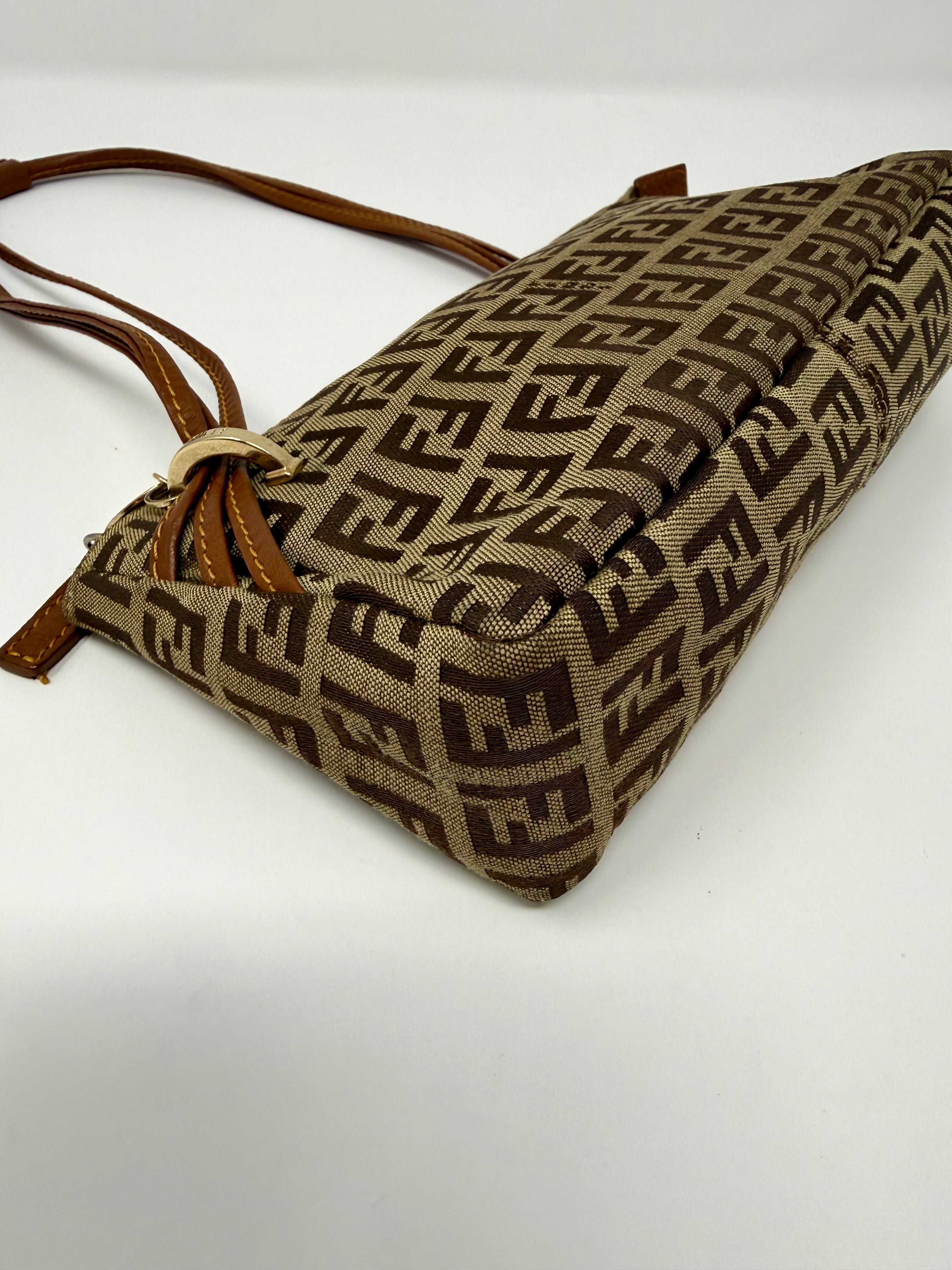 Vintage Y2K Fendi Zucchino Triple-Strap Pochette Shoulder Bag