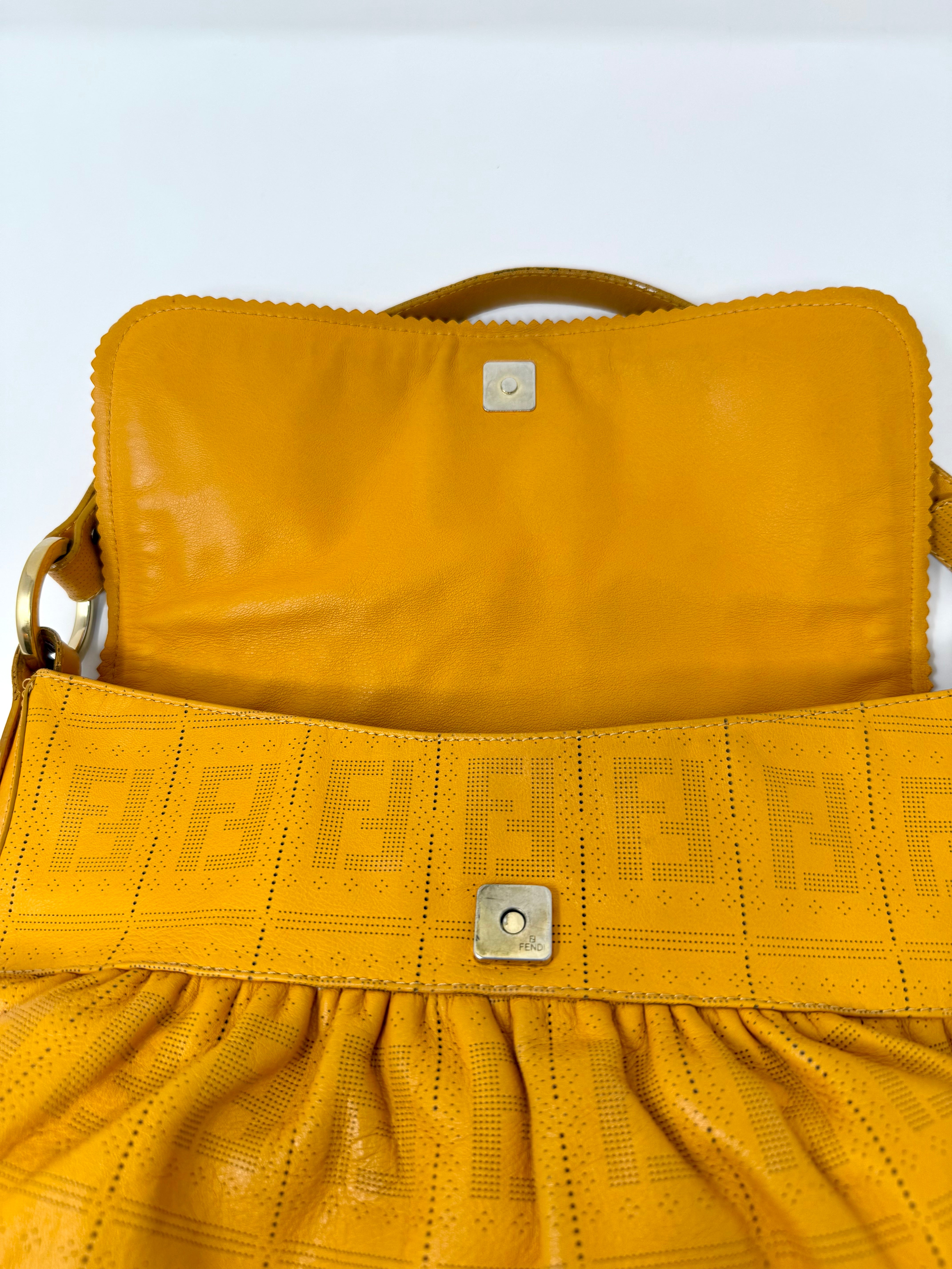 FENDI Perforated Leather Chef Hobo – Sunshine Orange, Vintage
