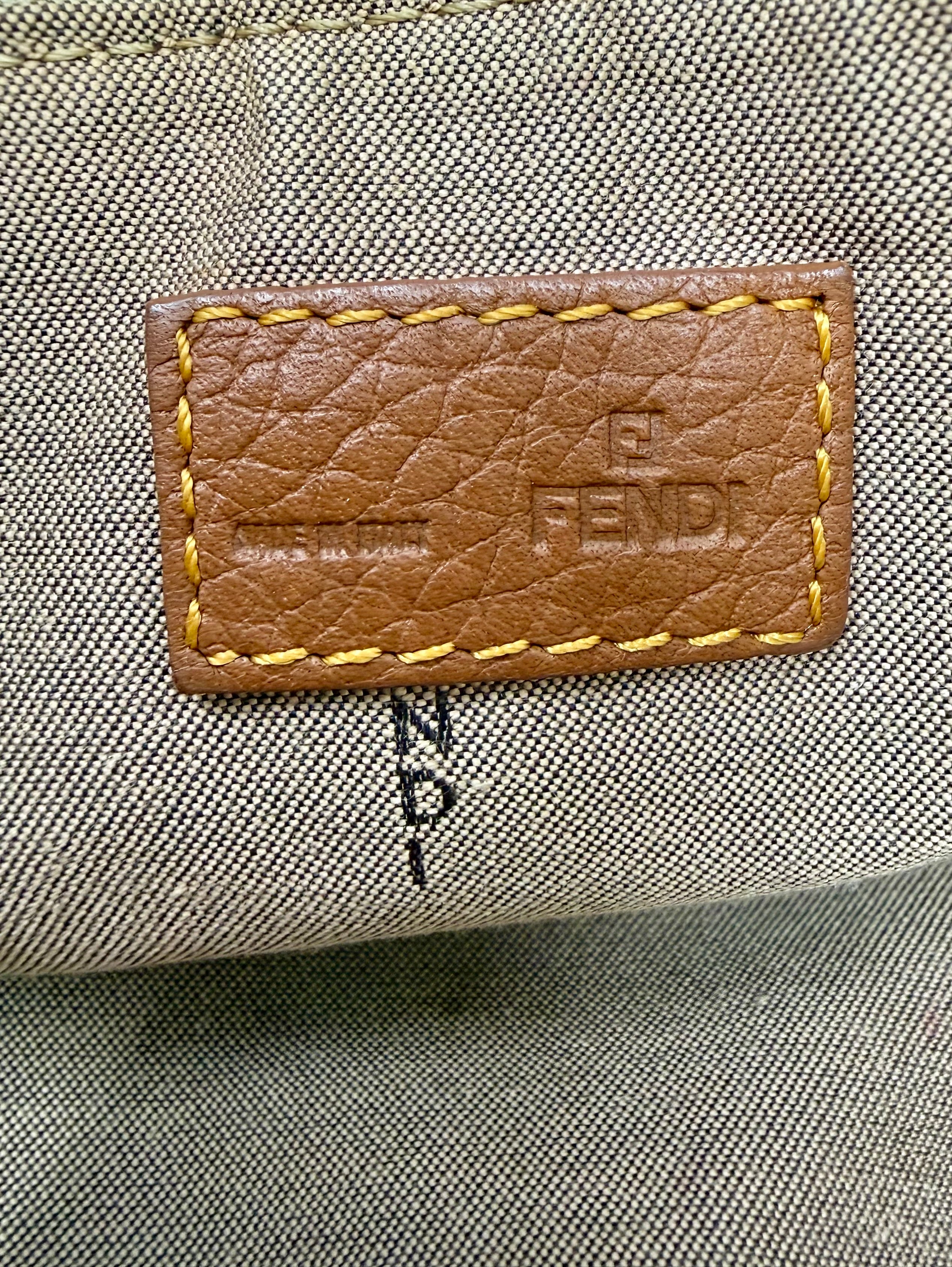 Vintage Y2K Fendi Zucchino Triple-Strap Pochette Shoulder Bag
