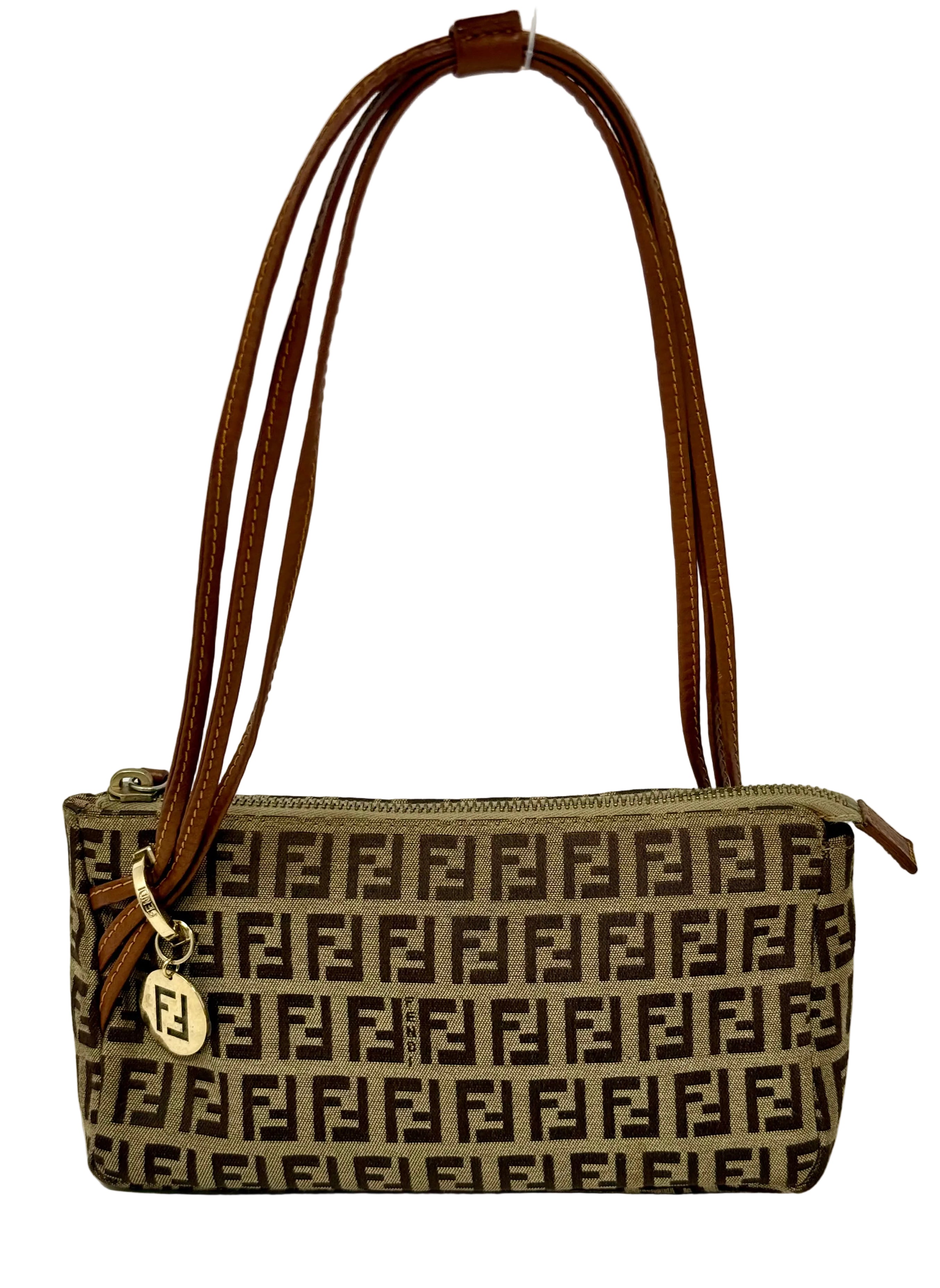 Vintage Y2K Fendi Zucchino Triple-Strap Pochette Shoulder Bag