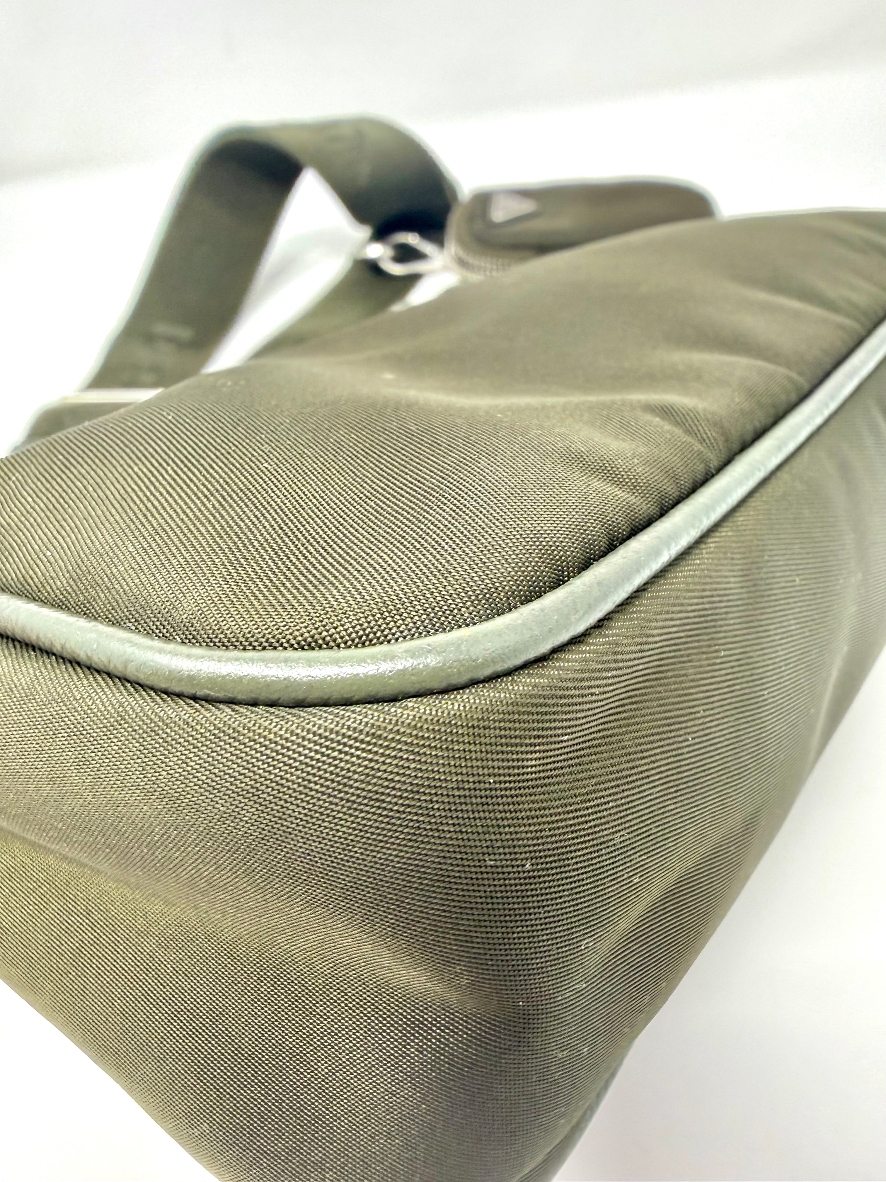 Prada Re-Edition 2005 Nylon Shoulder Bag in Deep Green