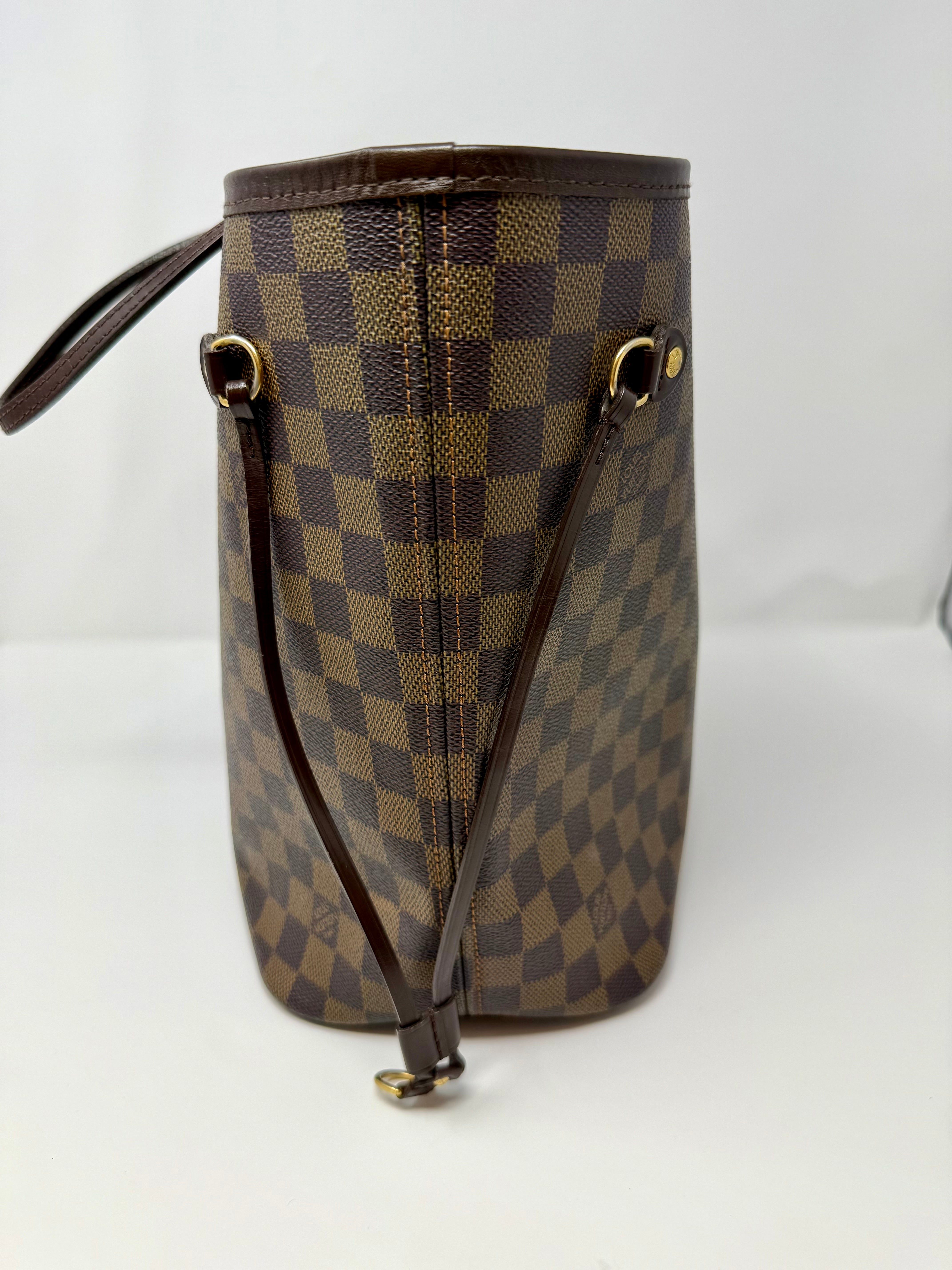 Louis Vuitton Neverfull MM Damier Ebene Tote Bag, Red Interior, 2008
