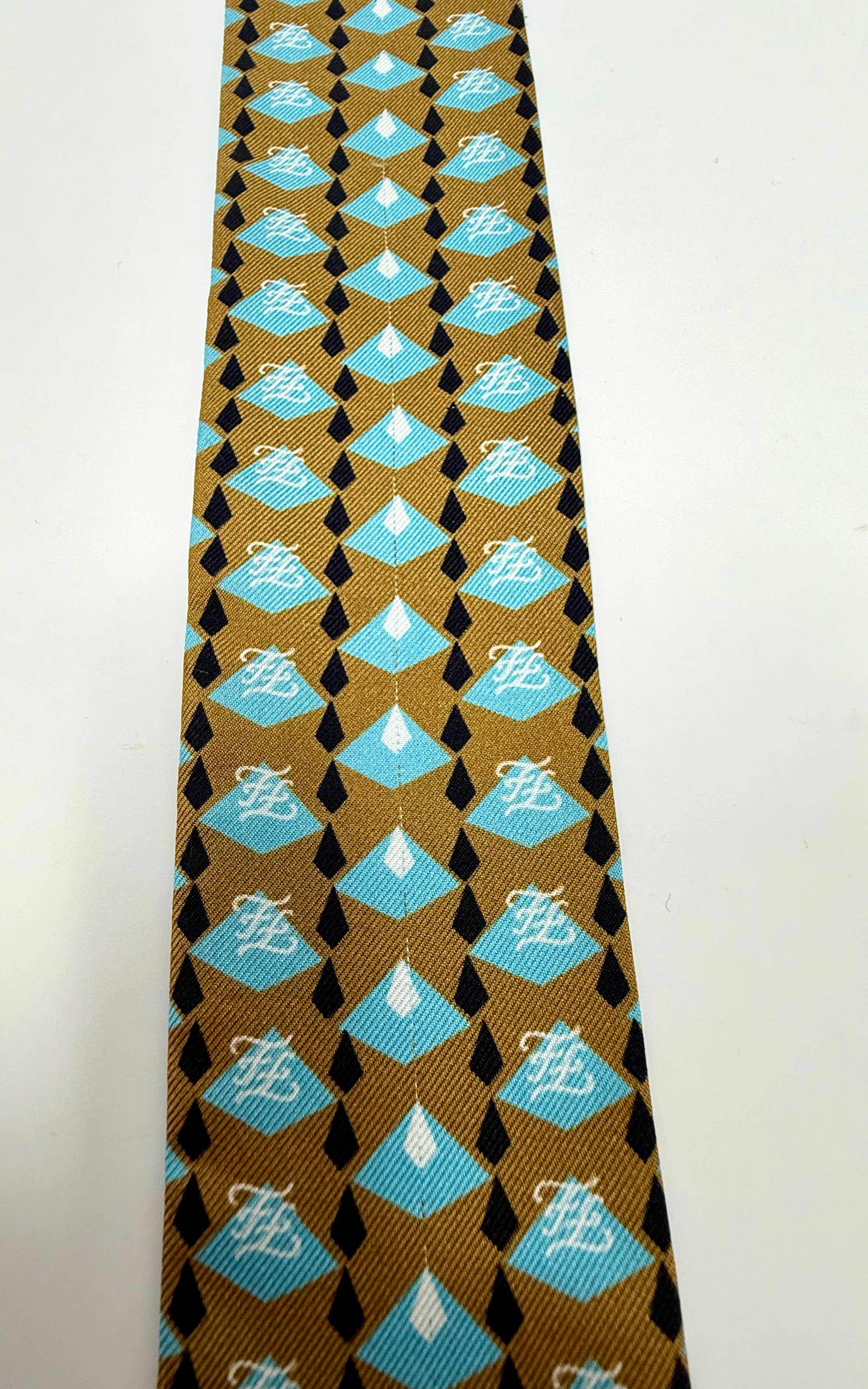 Fendi Graffiti Wrappy Silk Bandeau – Brown & Turquoise