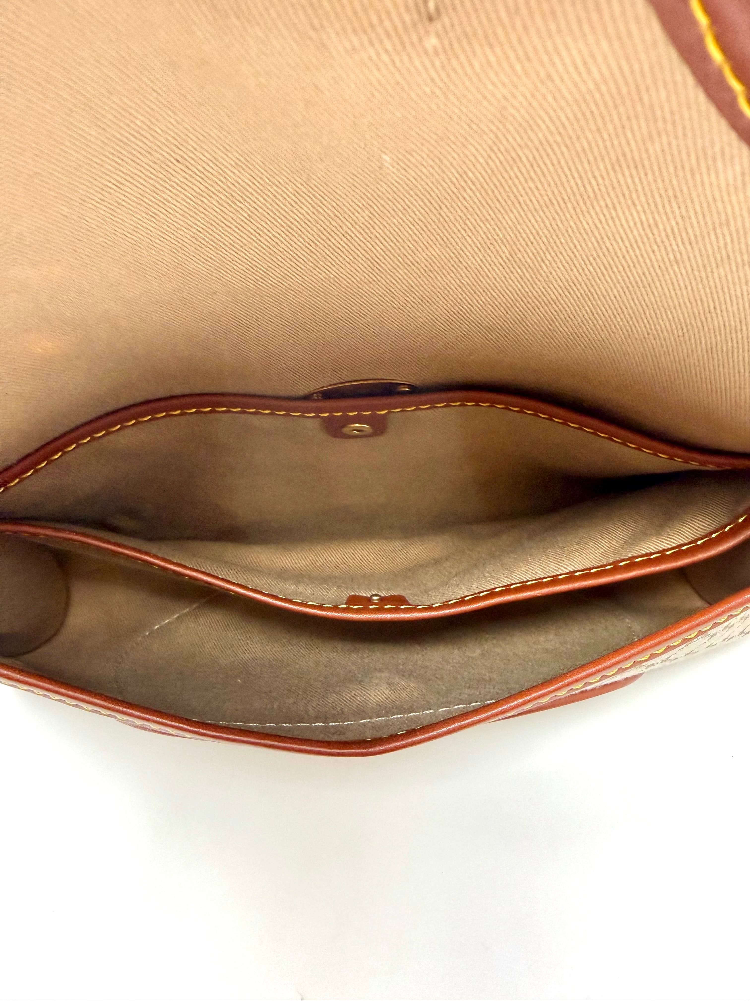 Vintage Céline Macadam Jacquard Flap Shoulder Bag | Beige & Brown