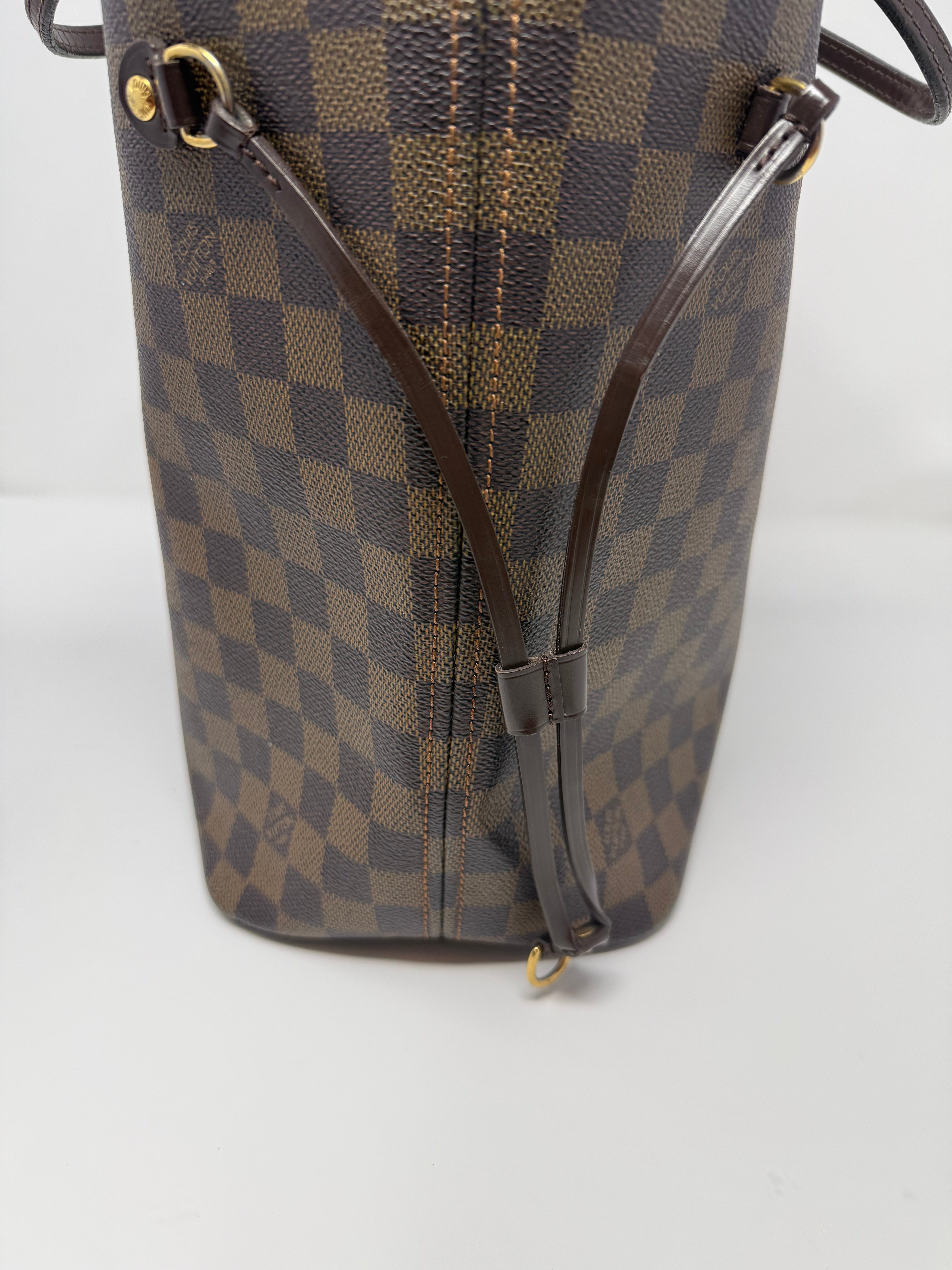 Louis Vuitton Neverfull MM Damier Ebene Tote Bag, Red Interior, 2008