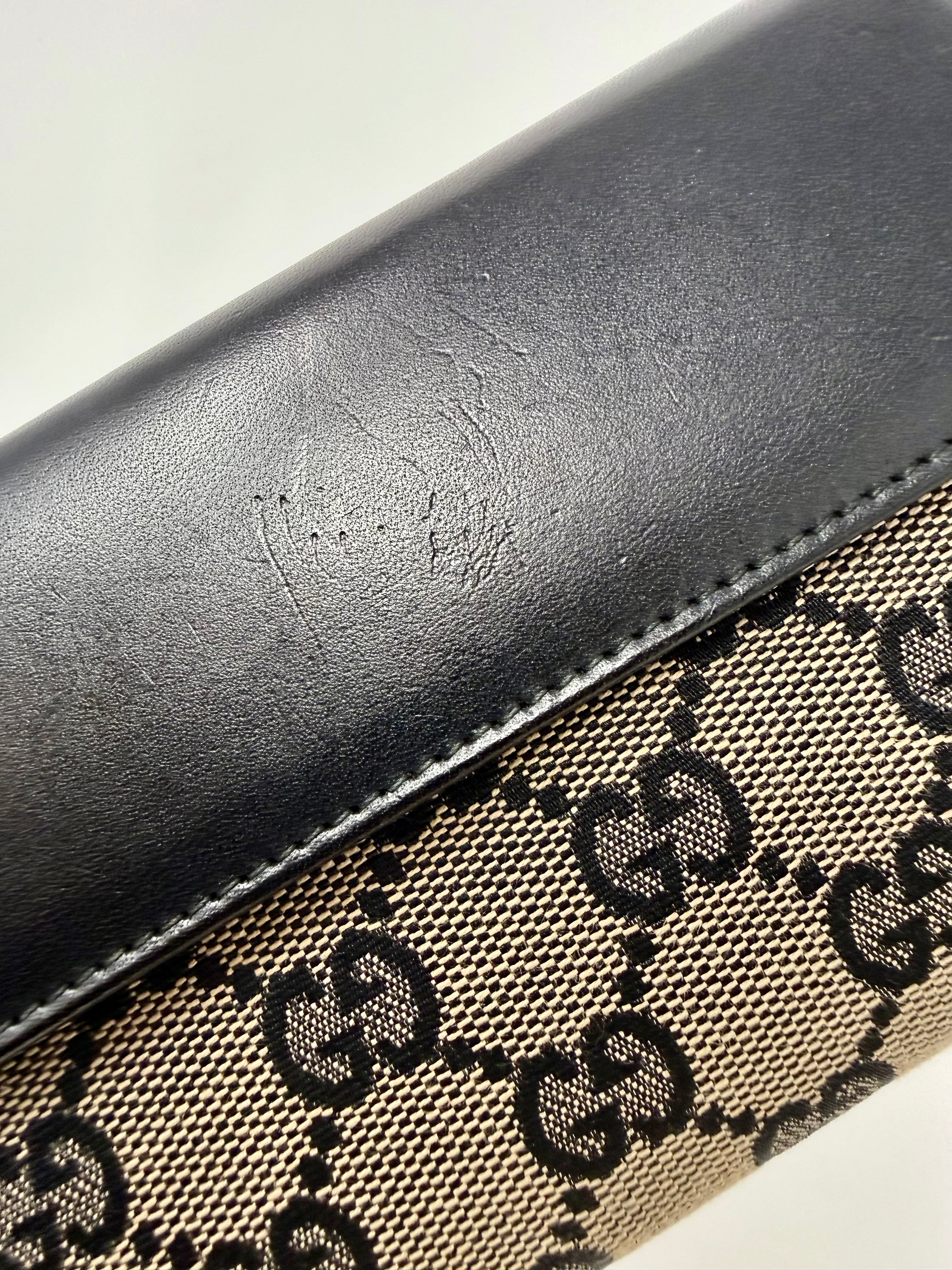 Gucci Jackie Continental Long Wallet – Black Leather, Vintage Y2K
