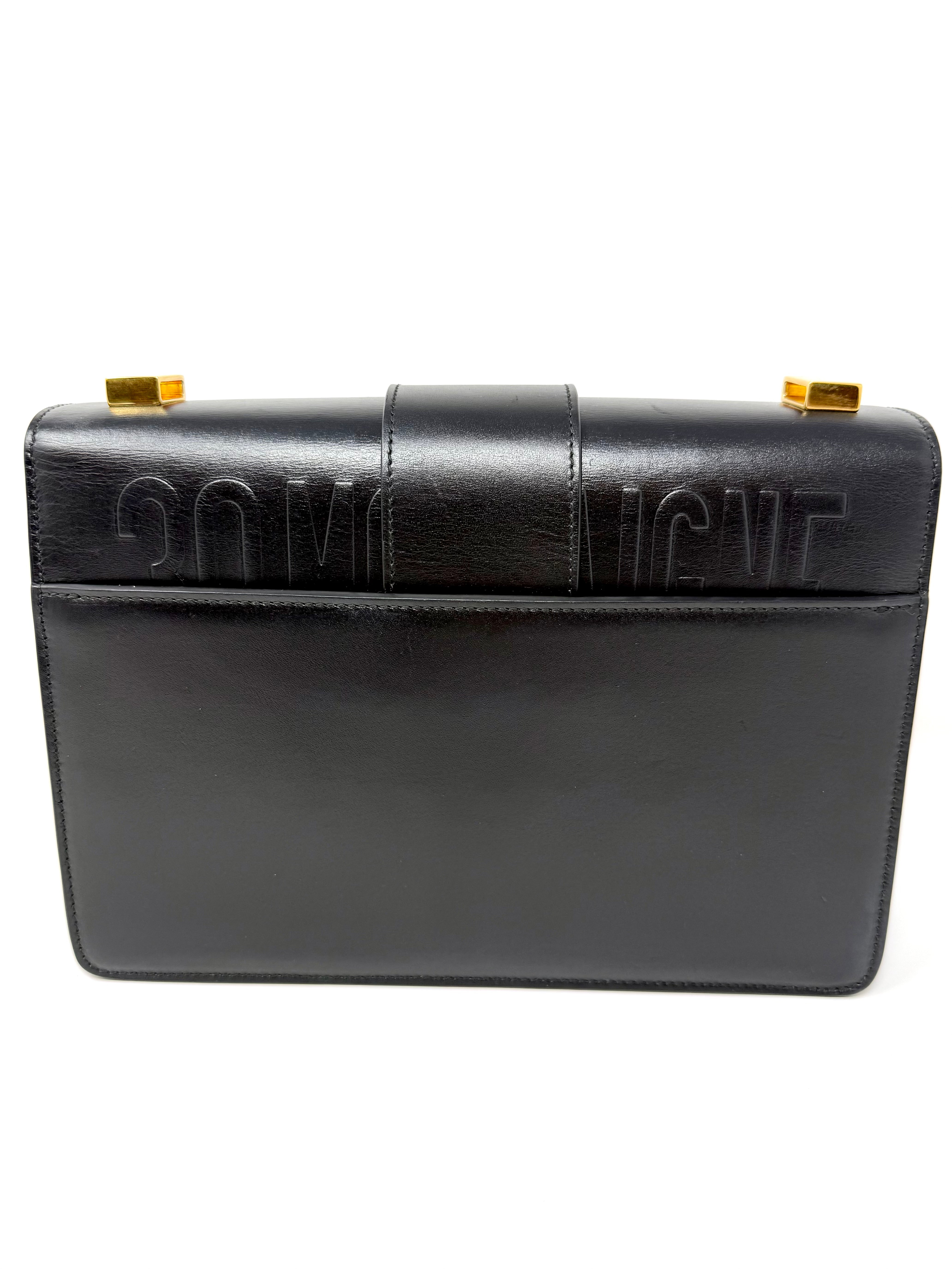 Christian Dior 30 Montaigne Flap Bag – Black Box Calfskin, Gold Hardware