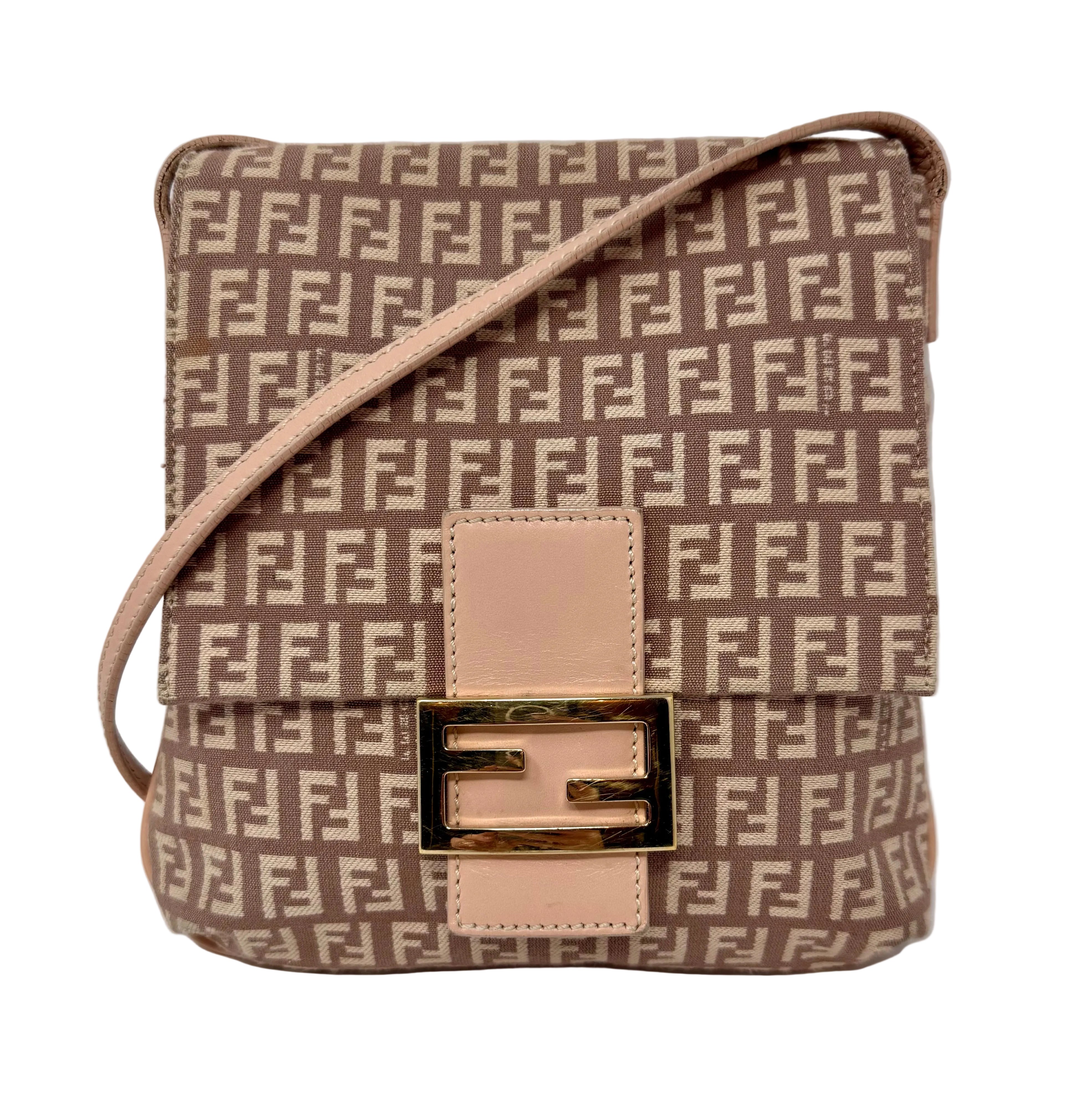 Fendi Vintage Zucchino FF Canvas Crossbody Bag
