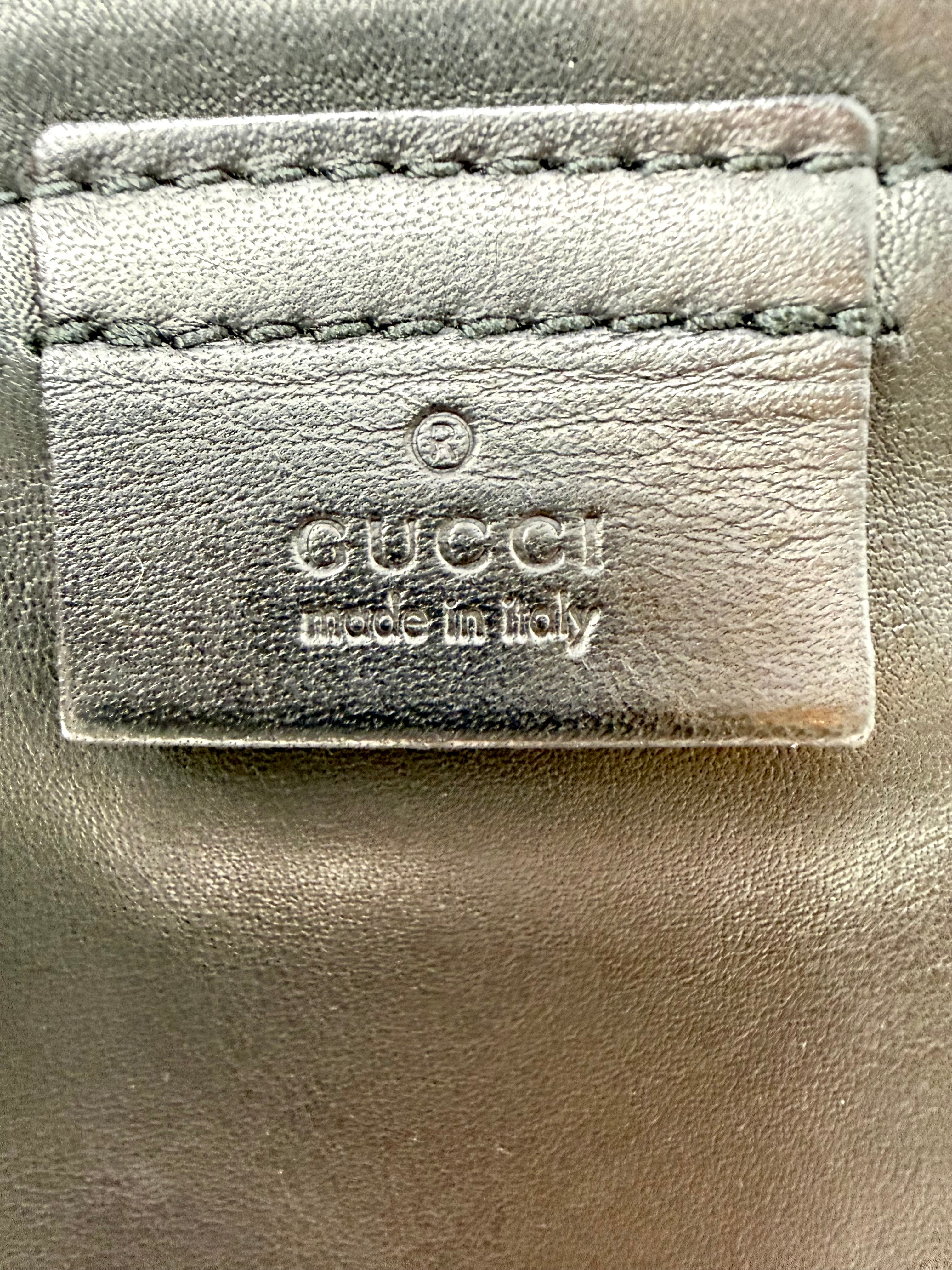 Vintage Gucci Vitello Black Calfskin Tote with Pouch
