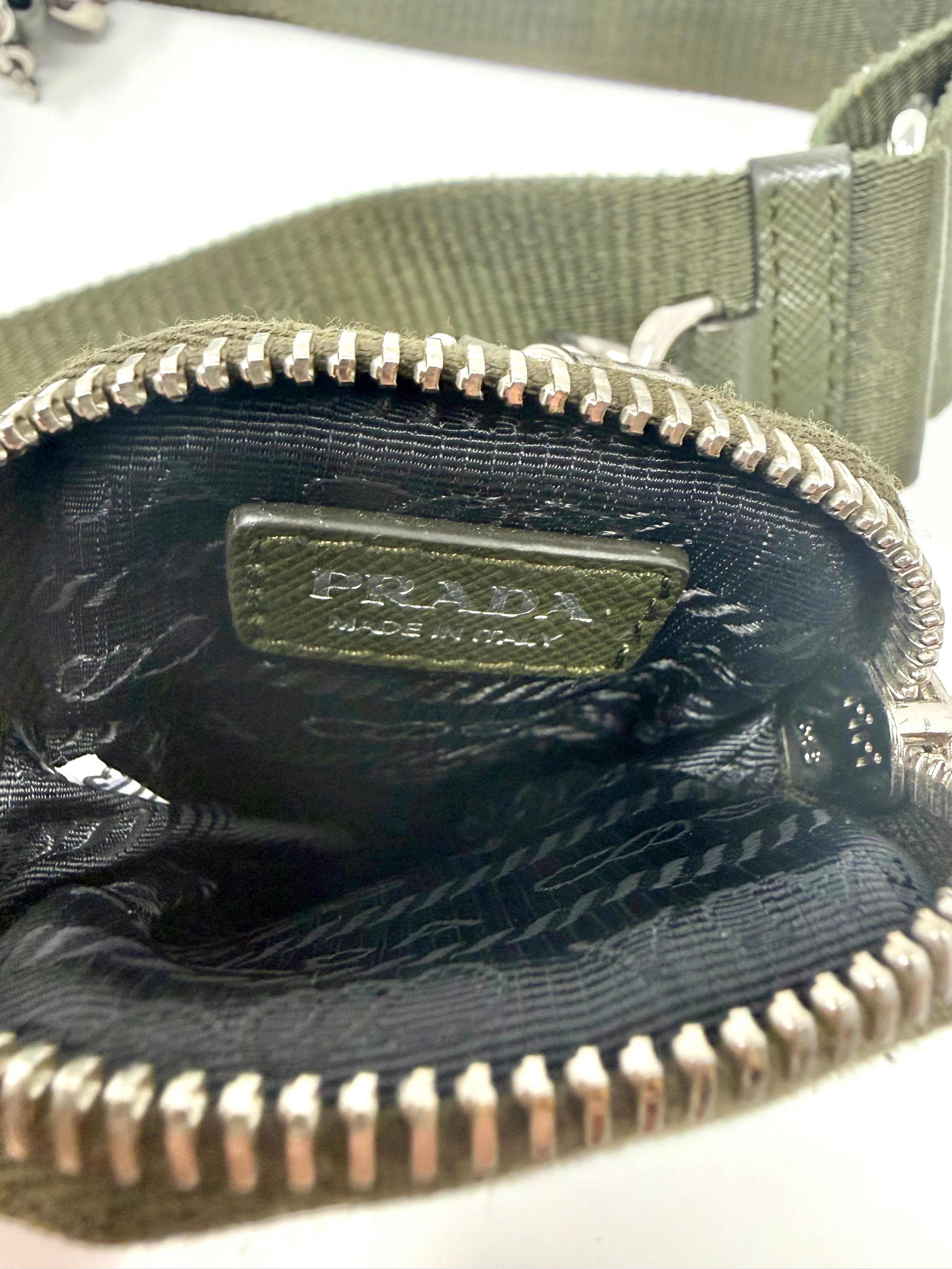 Prada Re-Edition 2005 Nylon Shoulder Bag in Deep Green