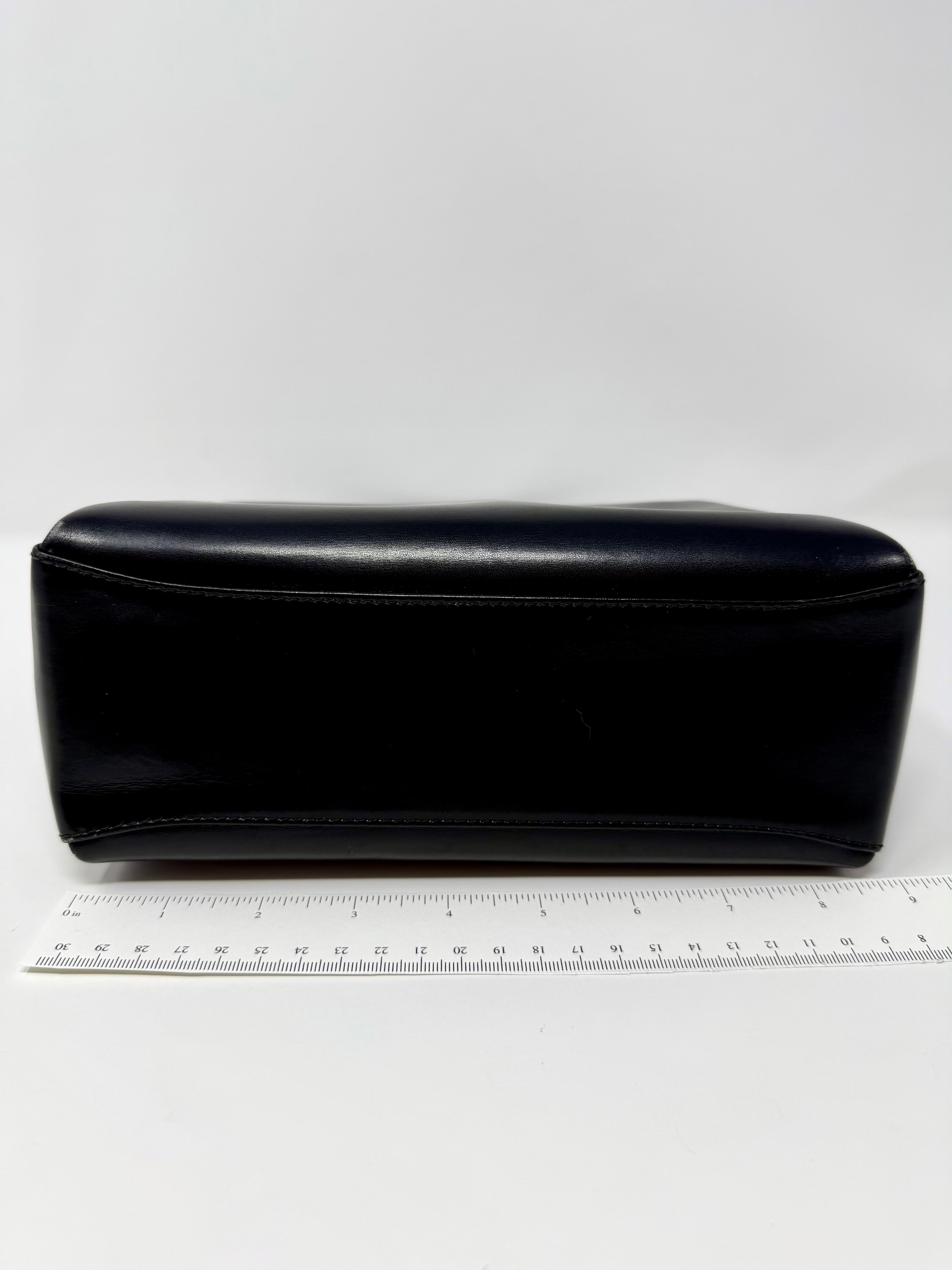 Vintage Gucci Bamboo 2-Way Top Handle Bag Black Leather