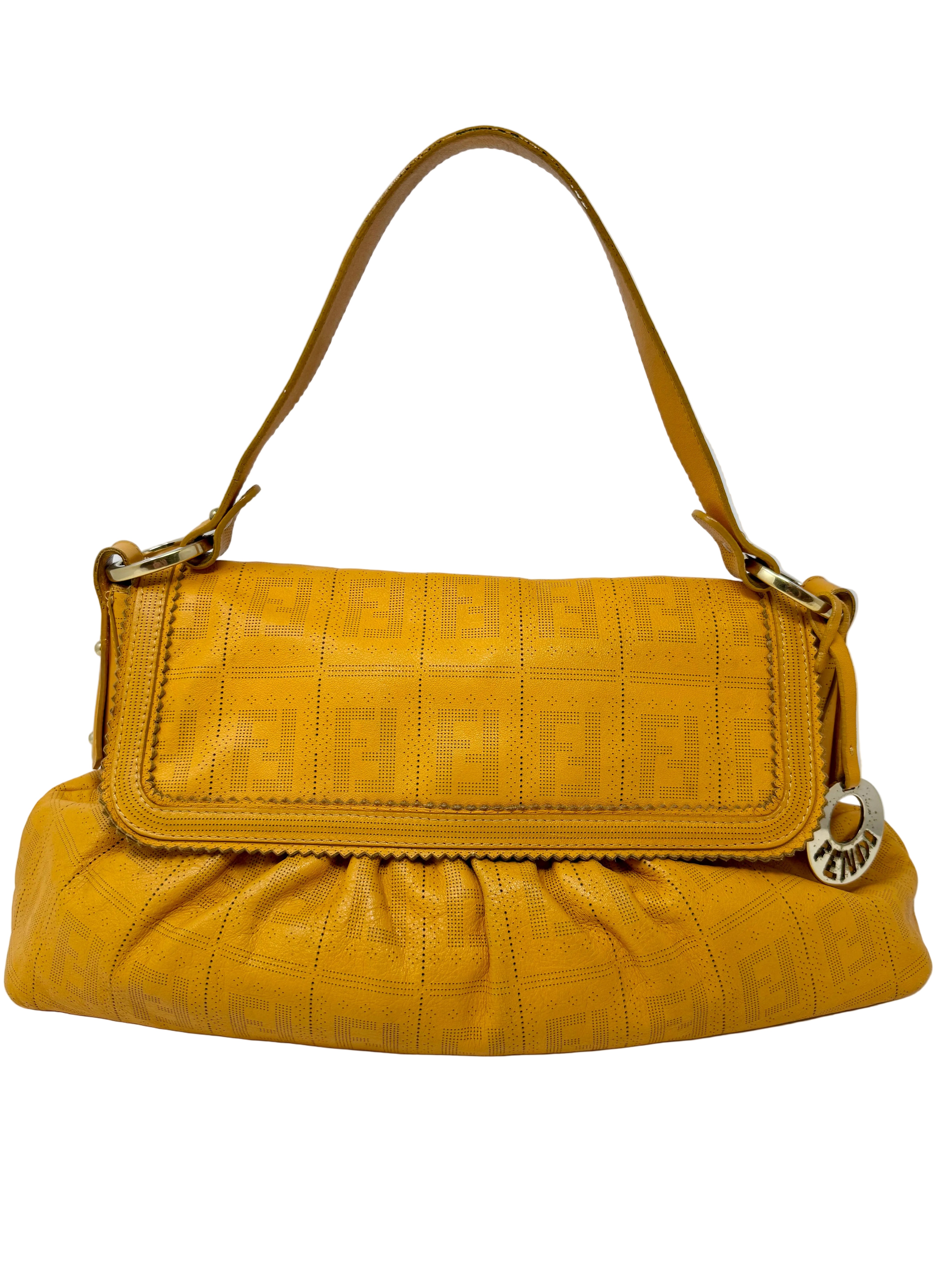 FENDI Perforated Leather Chef Hobo – Sunshine Orange, Vintage