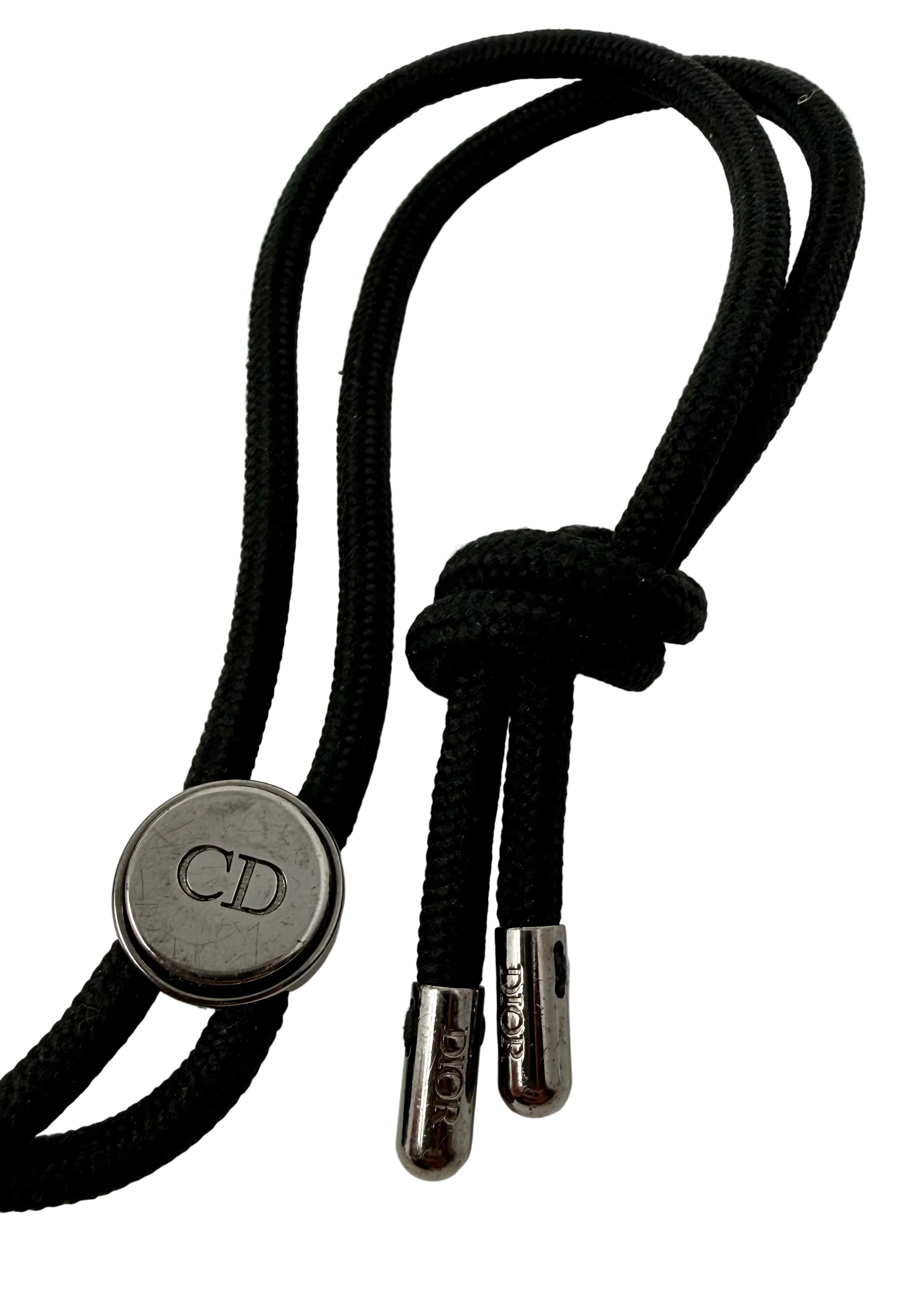 Dior Oblique Zipped Key Pouch with Adjustable Cord – Navy & Beige