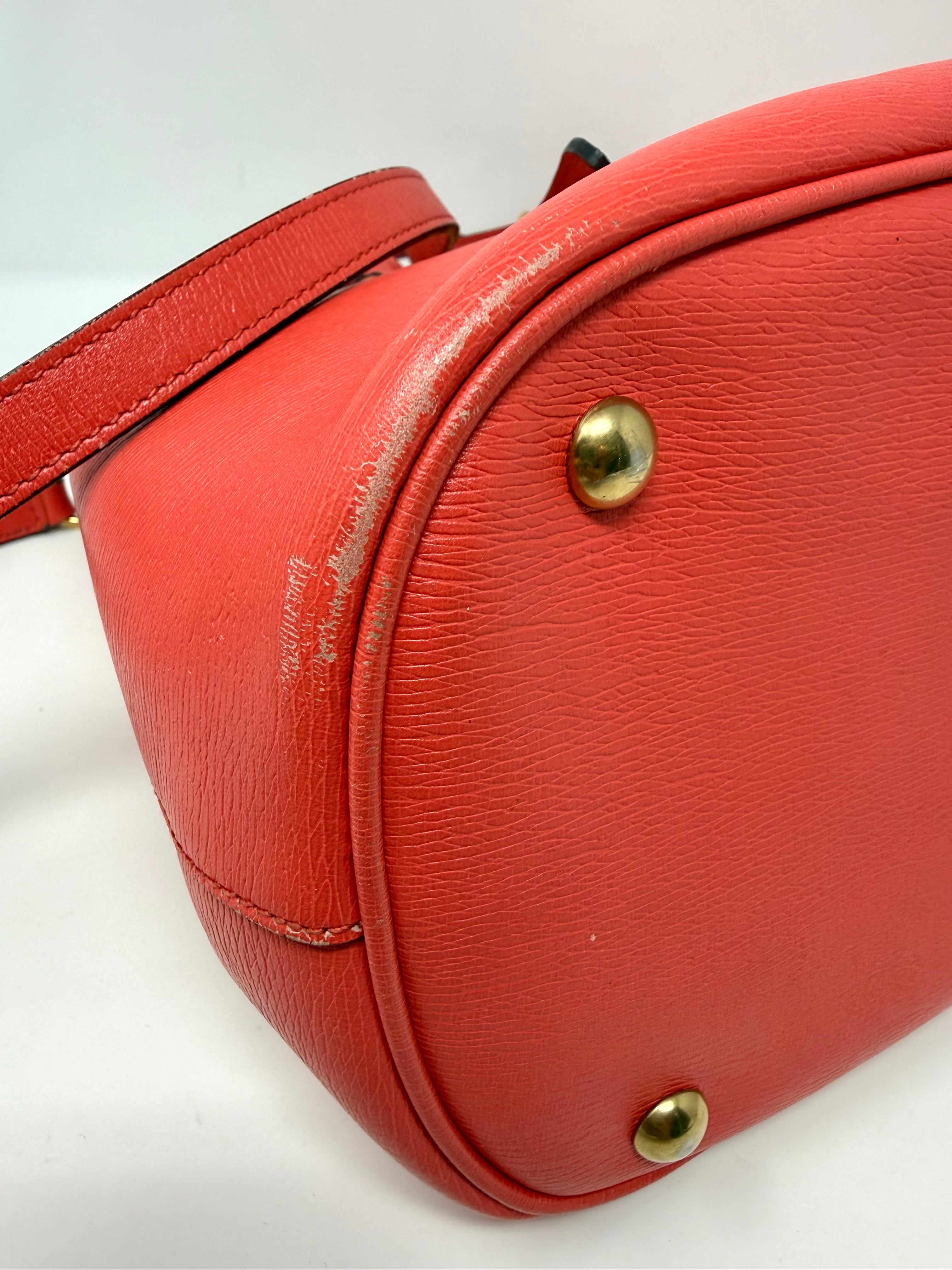 Gucci Bright Bit Medium Leather Tote in Coral