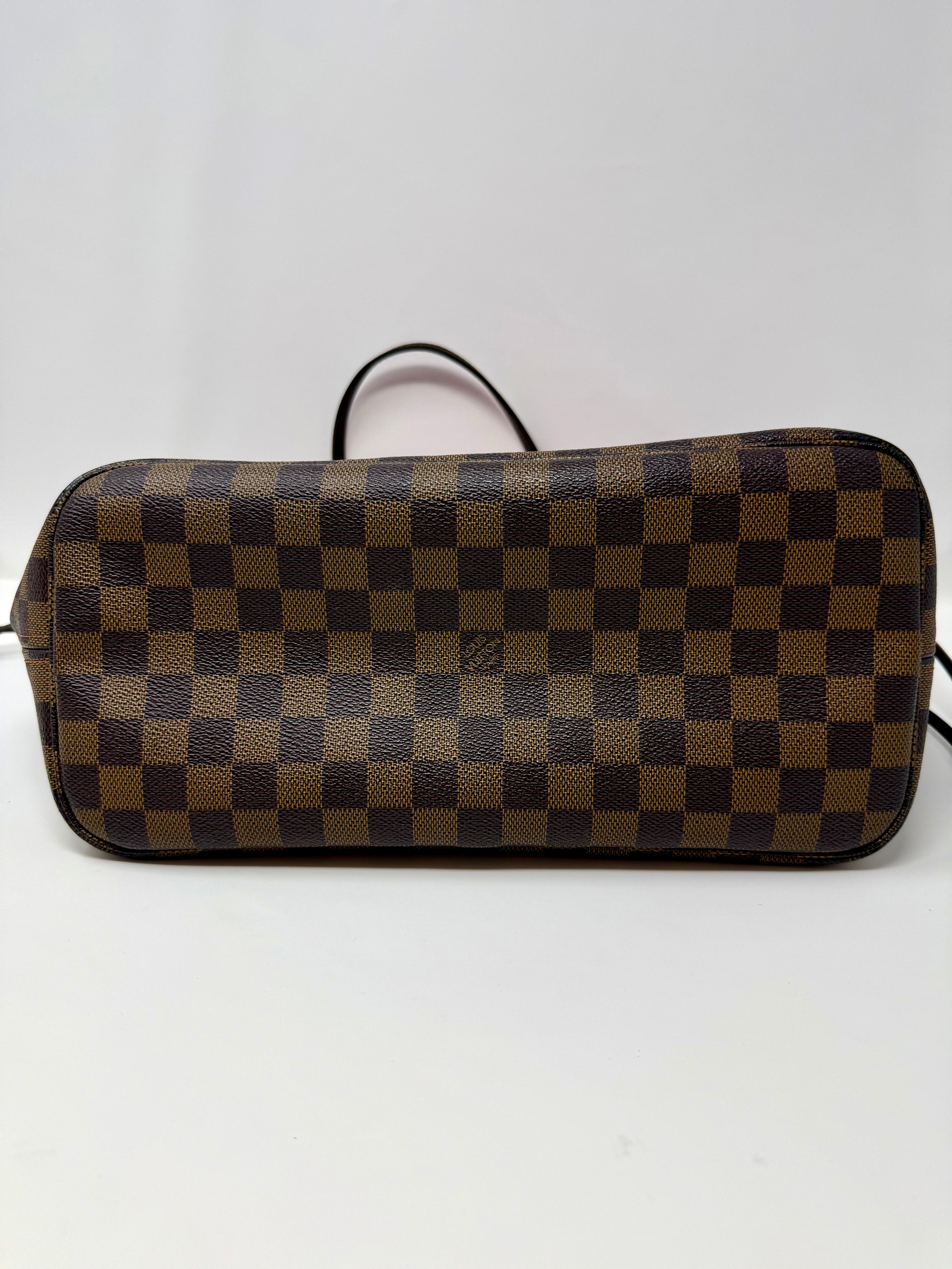 Louis Vuitton Neverfull MM Damier Ebene Tote Bag, Red Interior, 2008