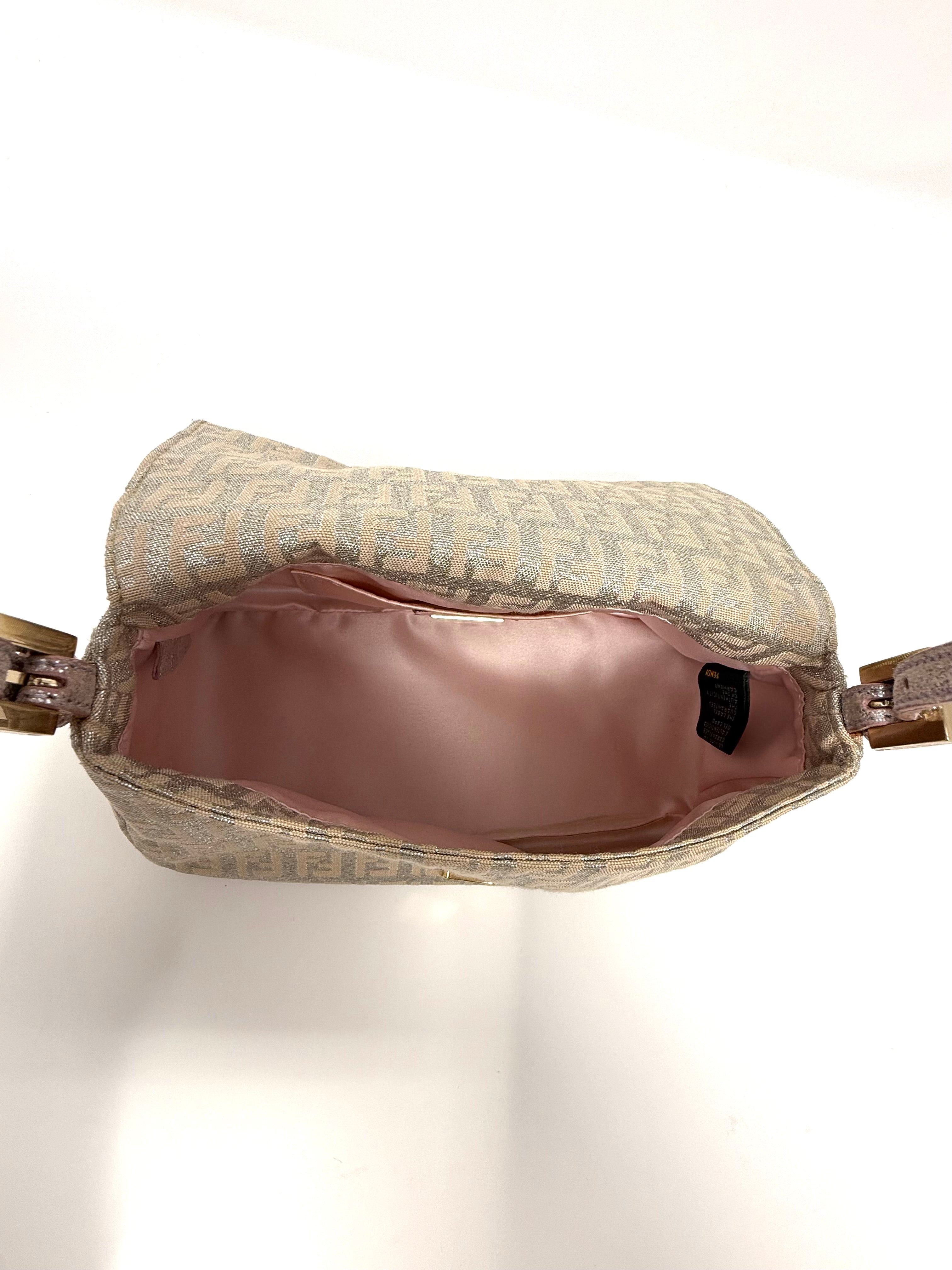 Fendi Vintage Mini Mamma Baguette Zucchino – Cipria Metallic (2005)