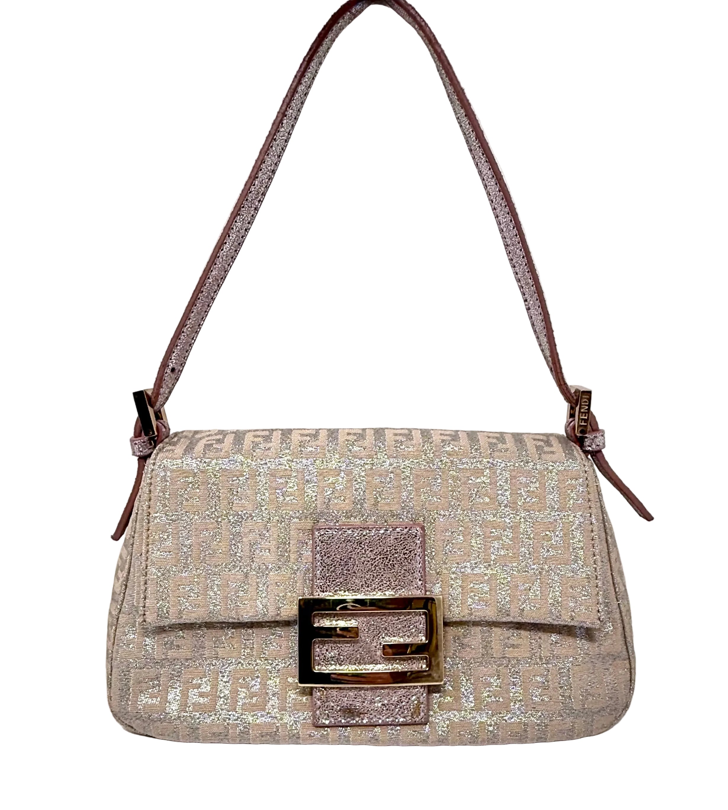Fendi Vintage Mini Mamma Baguette Zucchino – Cipria Metallic (2005)