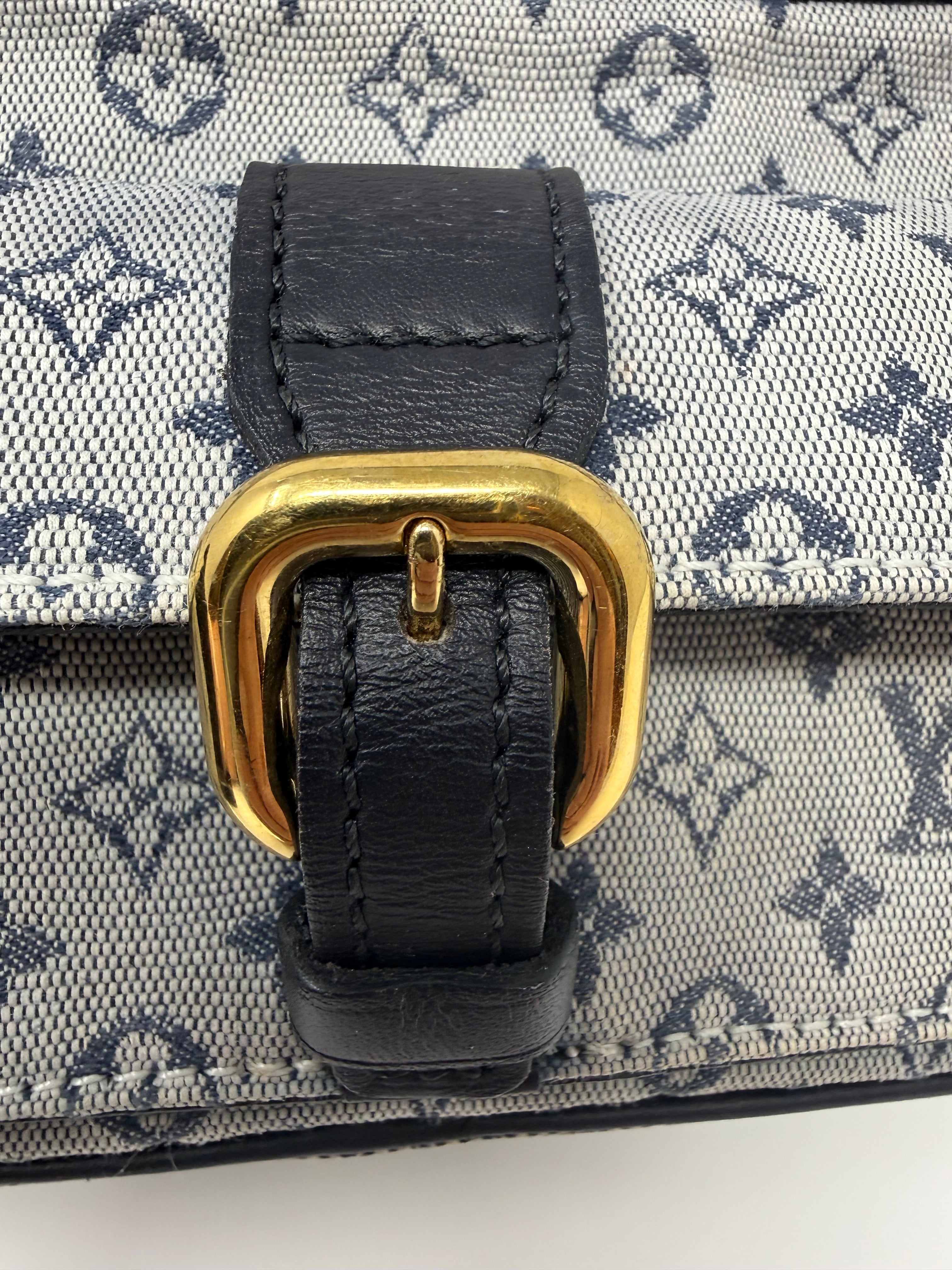 Louis Vuitton Mini Lin Juliette Shoulder Bag, Vintage 2001, Blue Monogram Canvas
