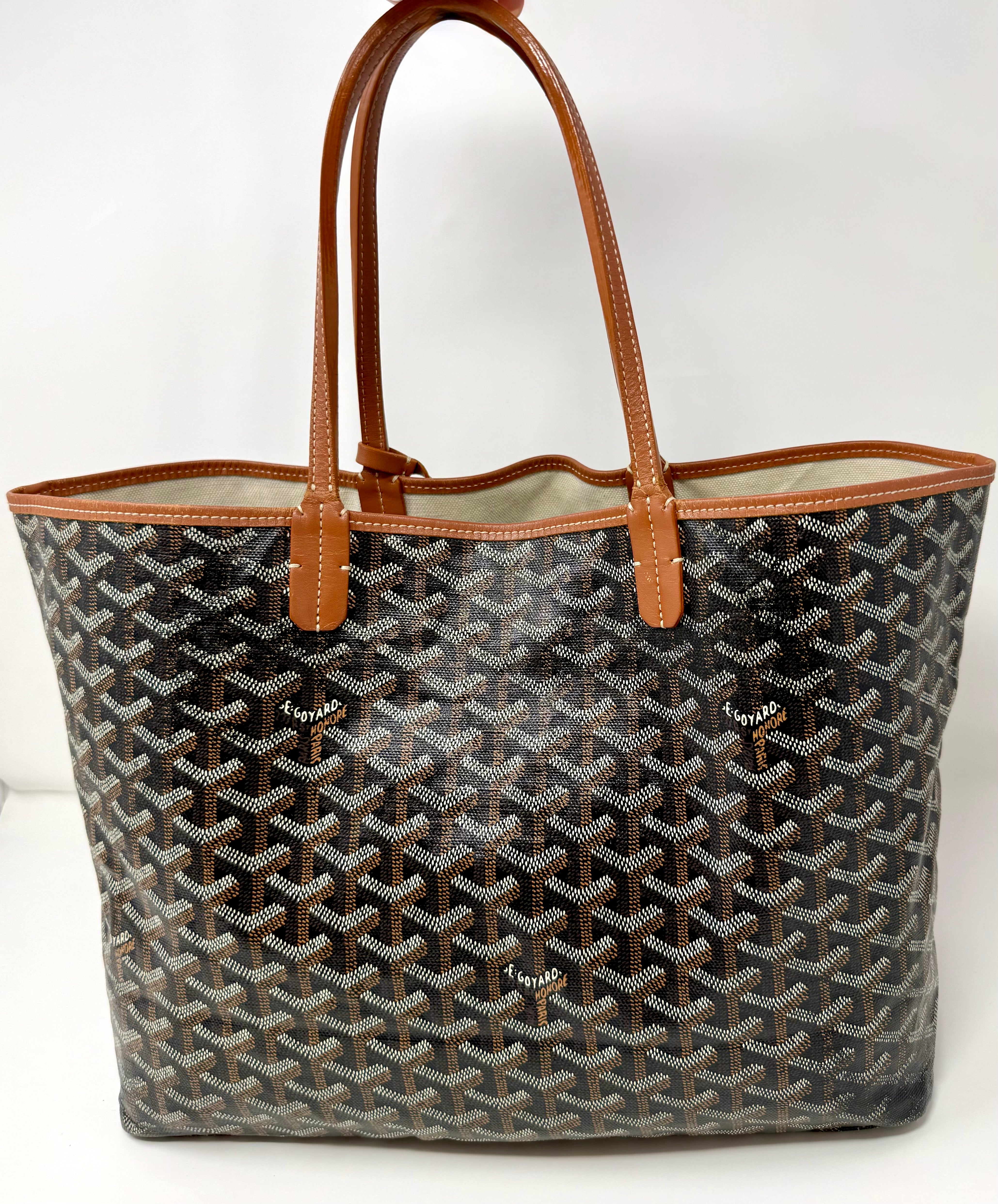 Goyard St. Louis PM Tote – Black Gold with Attached Pouch