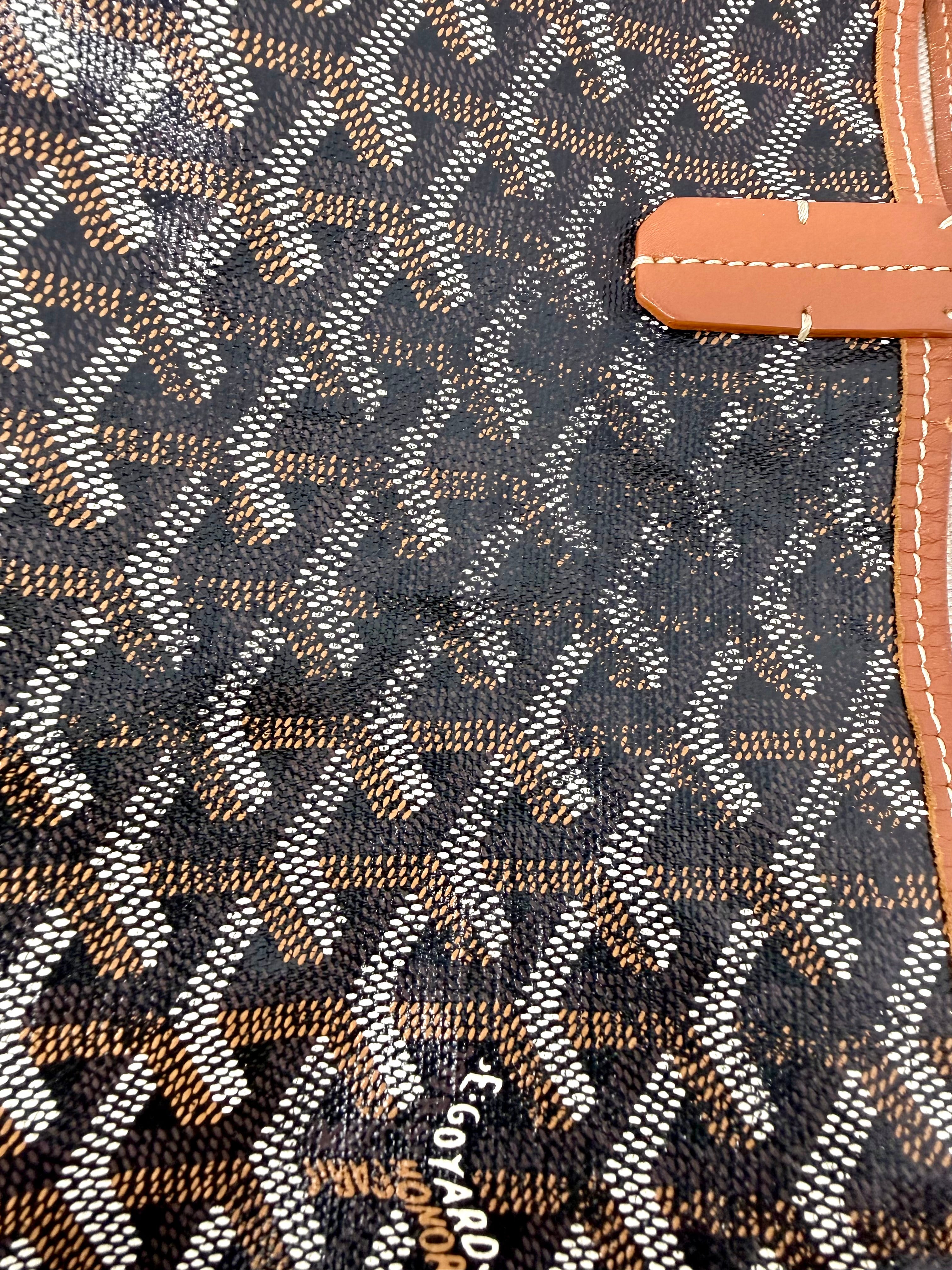Goyard St. Louis PM Tote – Black Gold with Attached Pouch